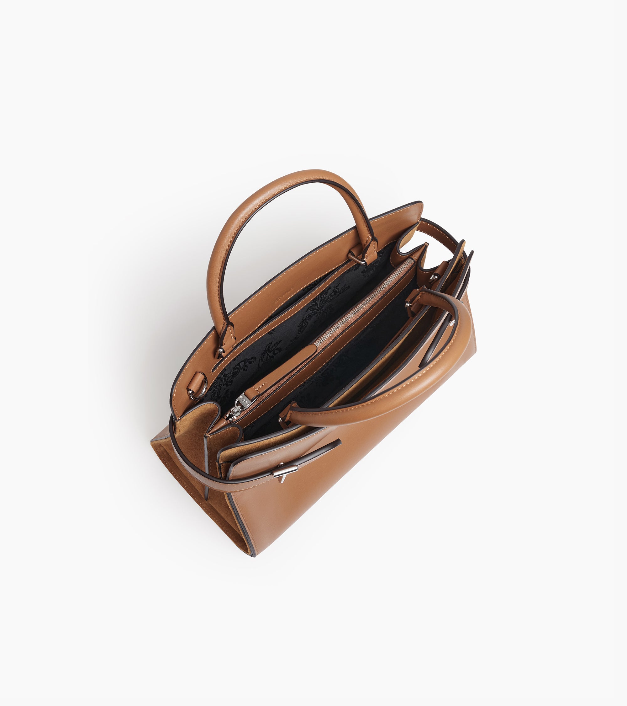 Mittelgroße Handtasche Emie aus Glattleder und nubuk