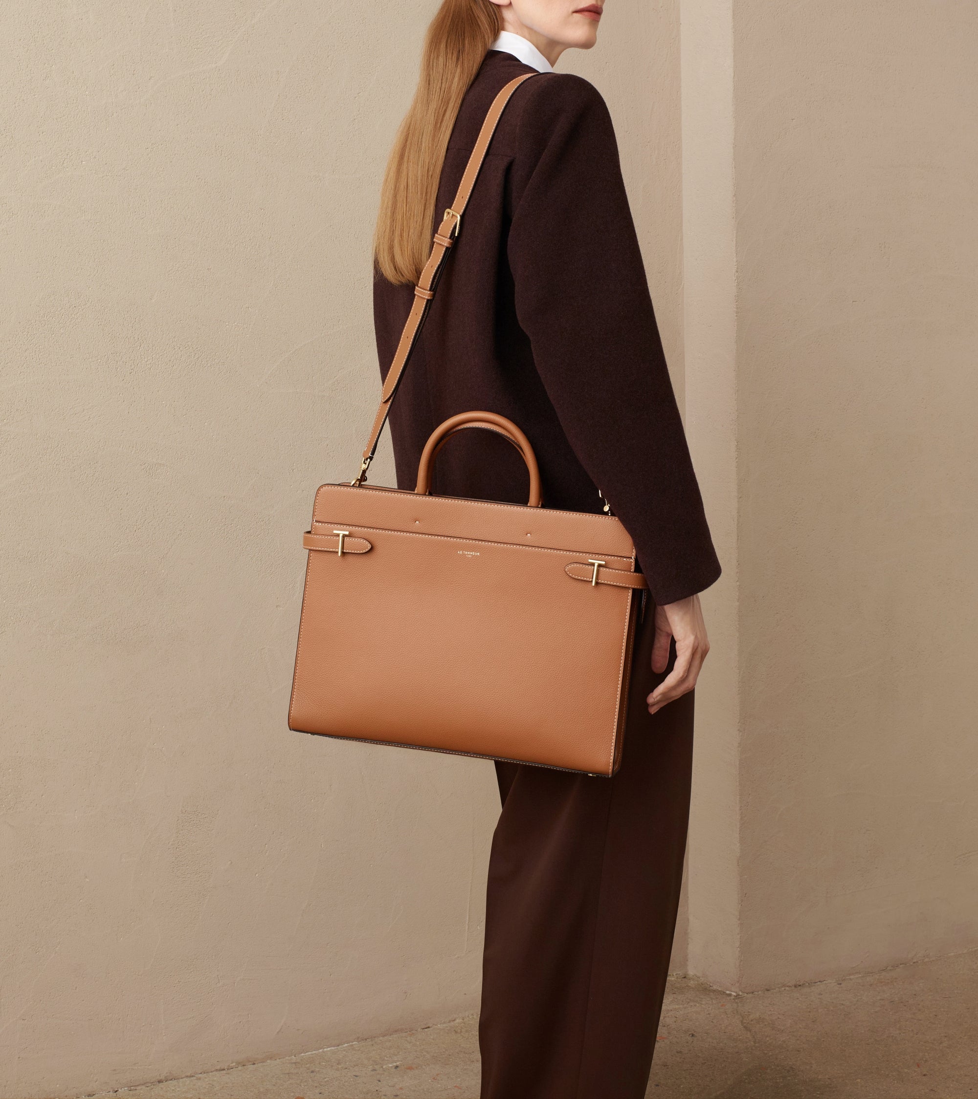 Bolso bandolera Émilie de cuero granulado