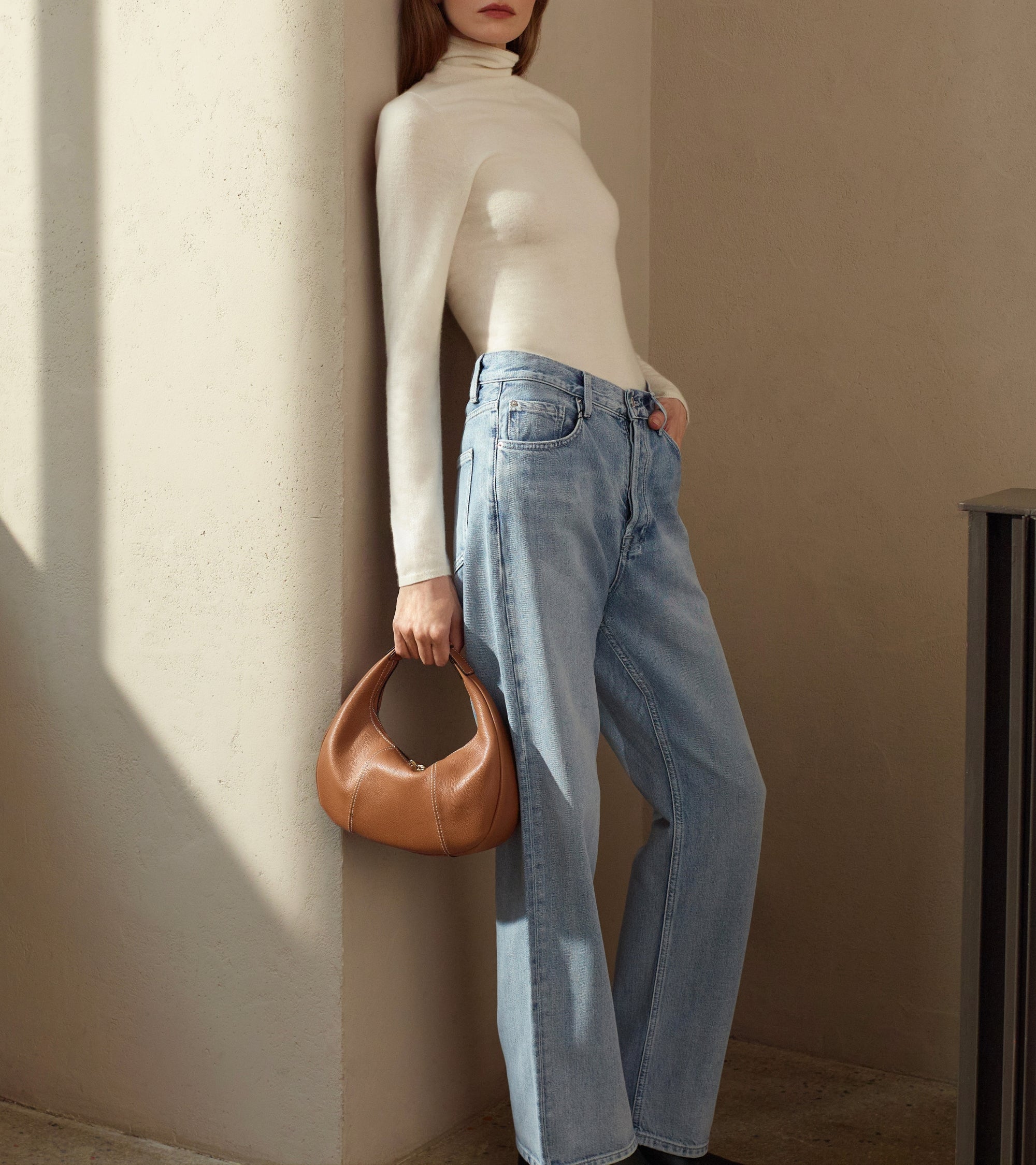 Bolso hobo pequeño Juliette de cuero granulado