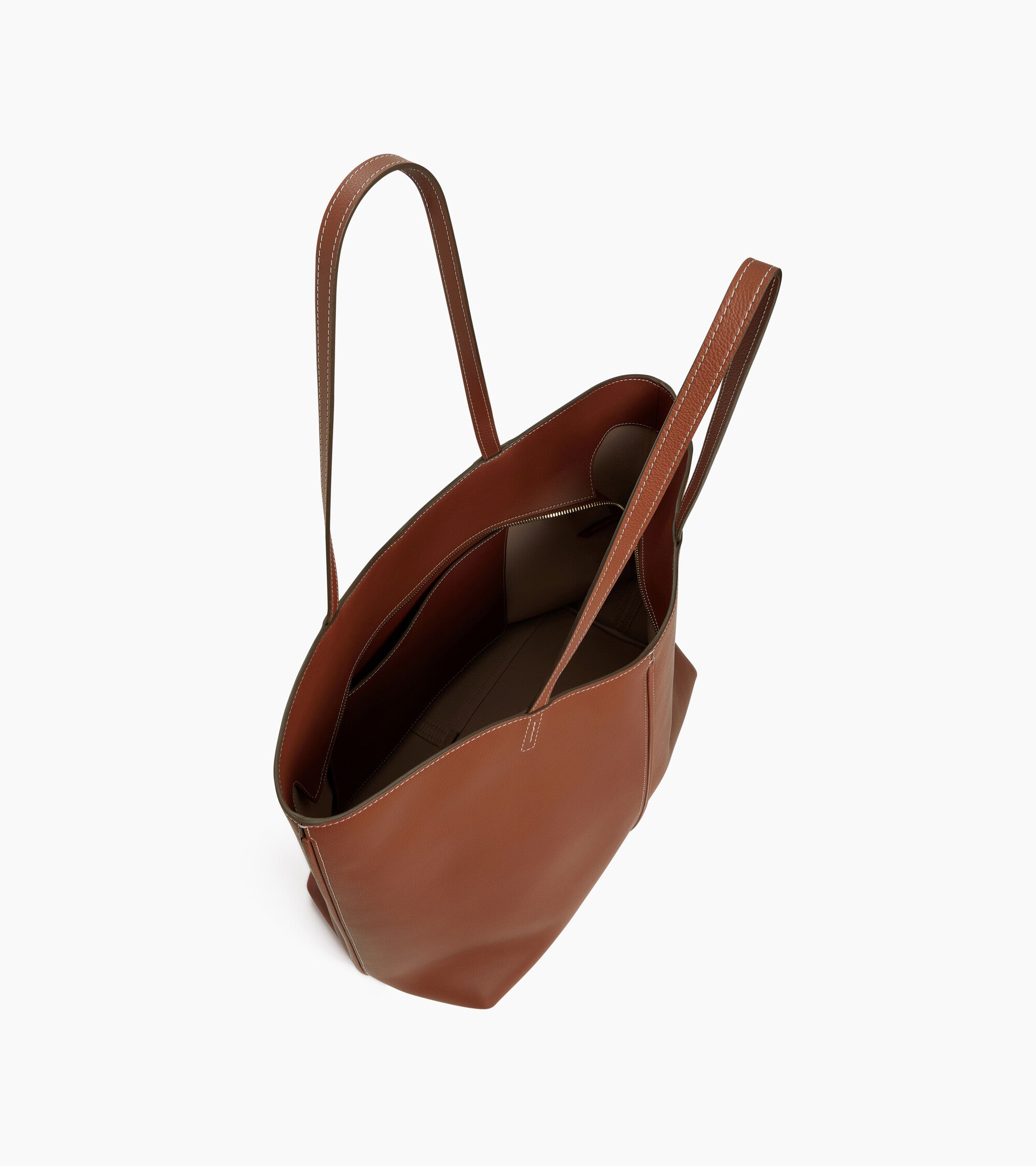 Bolso cabás grande Hortense de piel granulada de doble cara