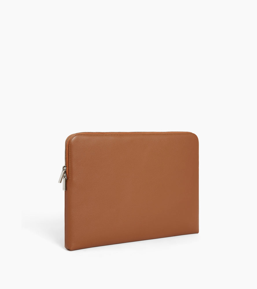 14-Zoll-Laptoptasche aus genarbtem Leder