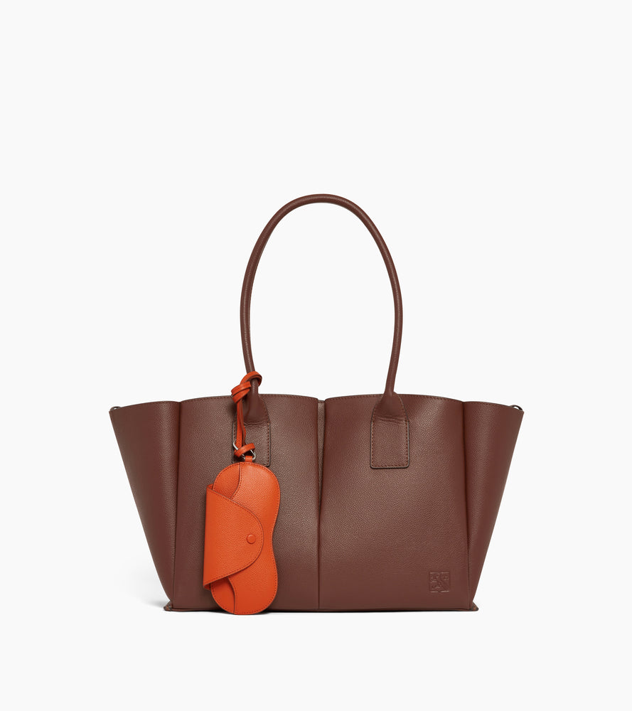 Etui à lunettes charms en cuir grainé