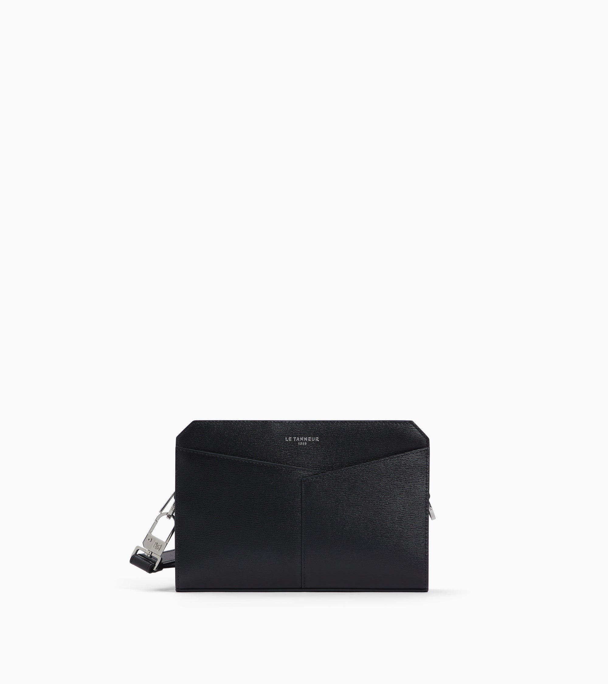 Bolso de mano con correa para muñeca Anatole en corcho y piel lisa