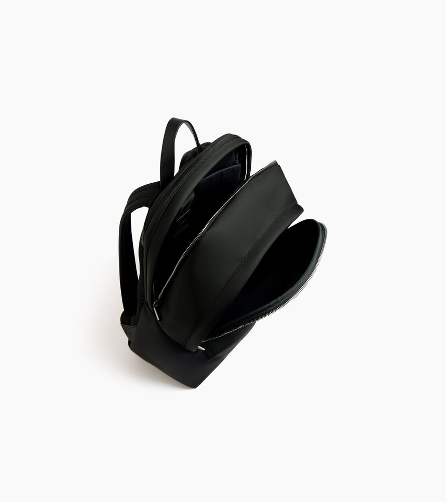 Mochila Basile con cremallera de lona de nailon y cuero liso