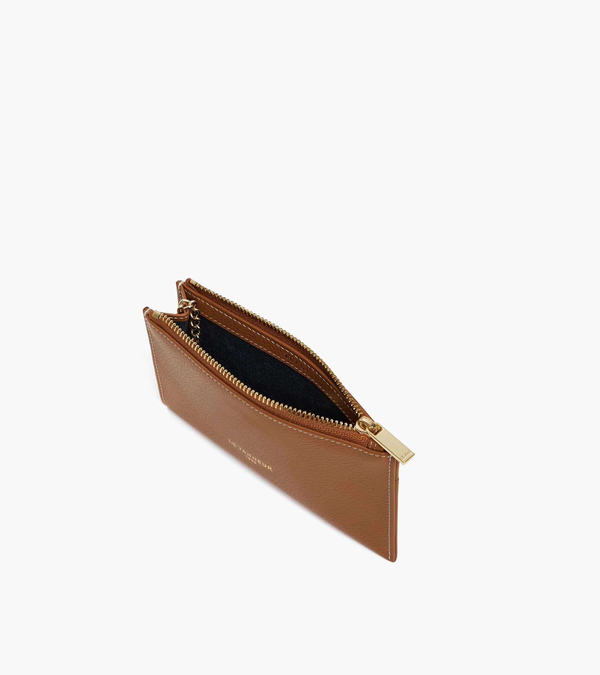 Albertine zipped key case in grained leather