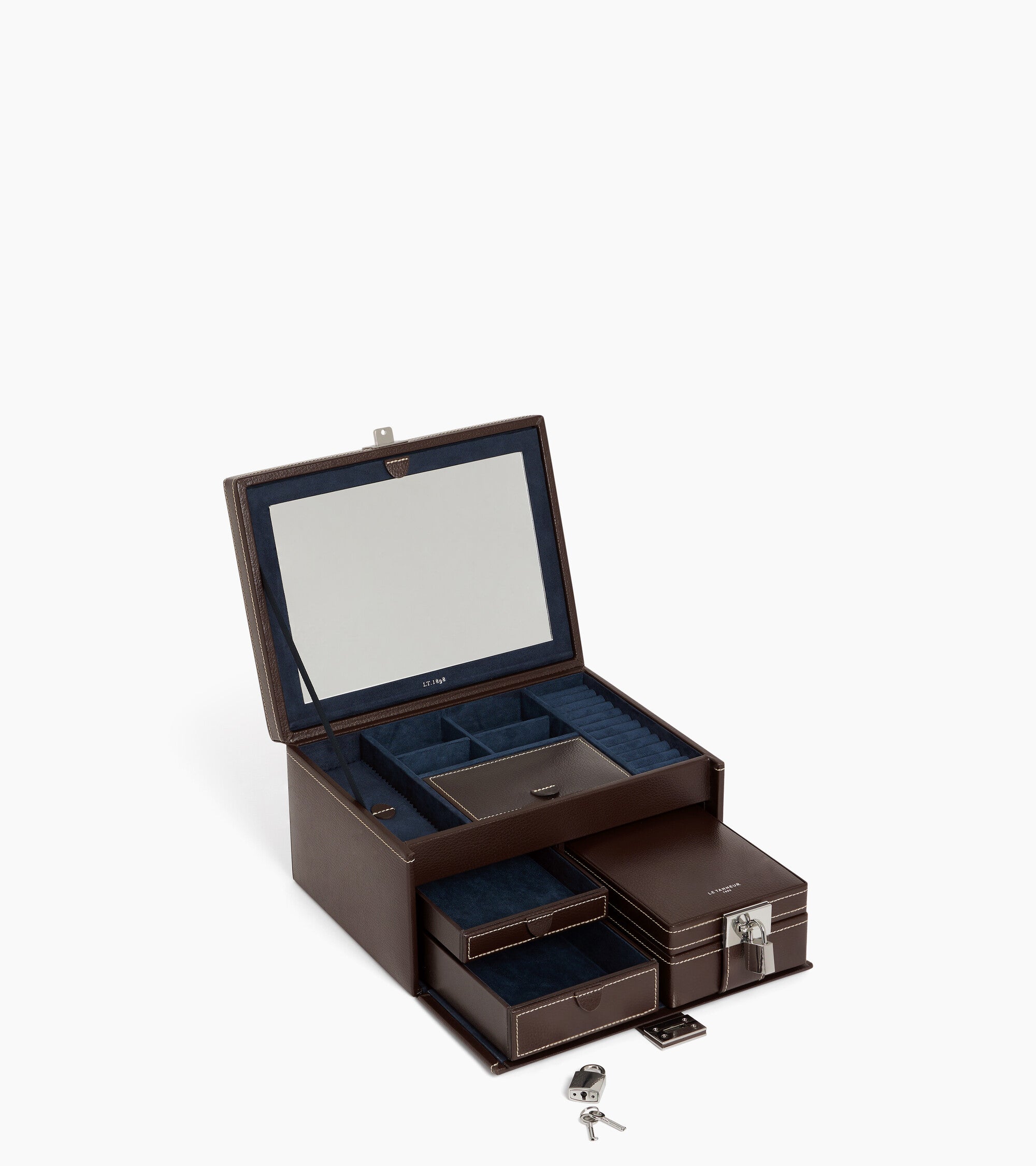 Grande boite à bijoux en cuir