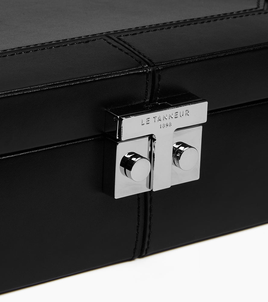 Box for 8 watches with T-clasp in leather
