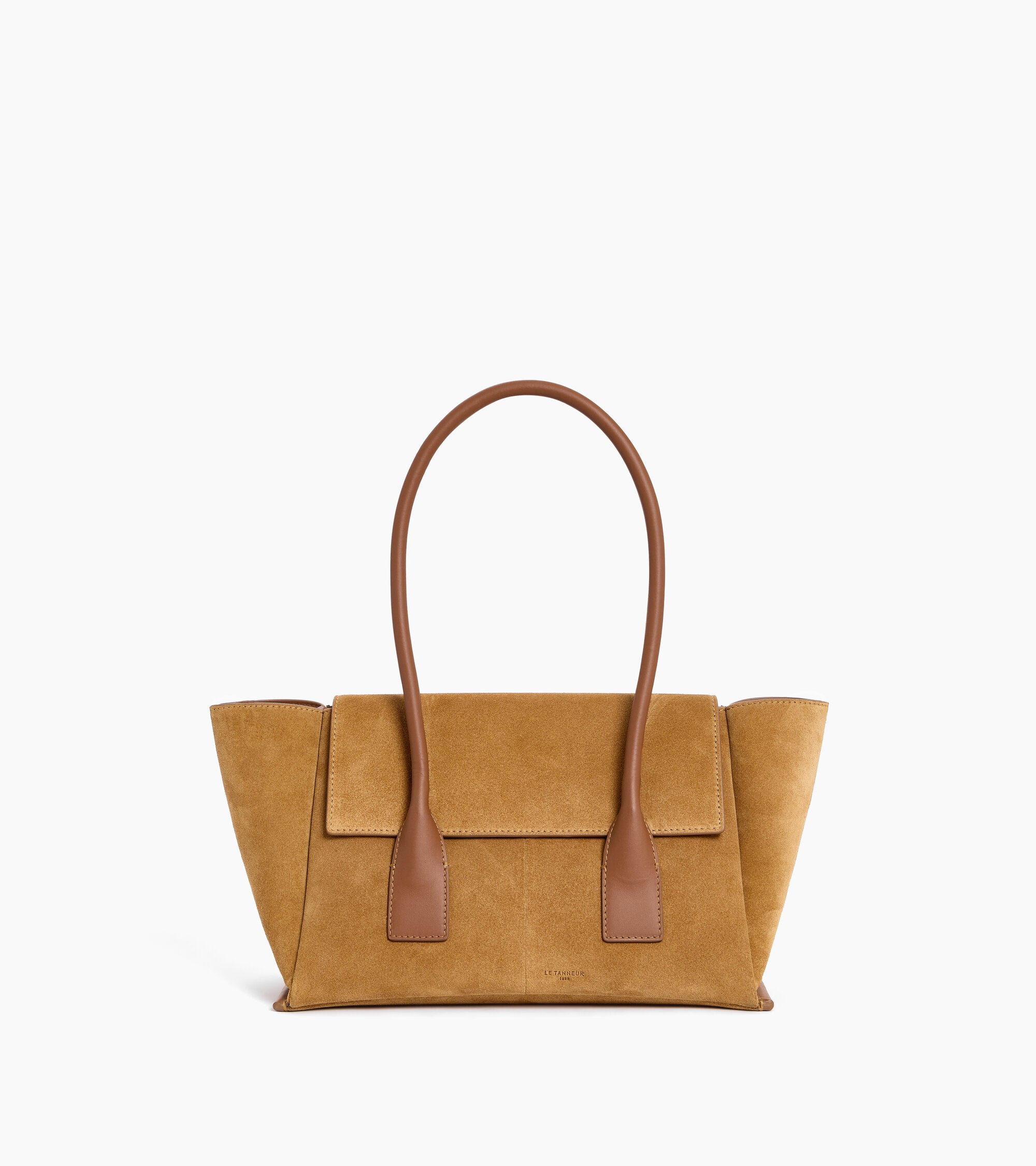 Sac cabas moyen modèle à rabat Elena en refente de velours