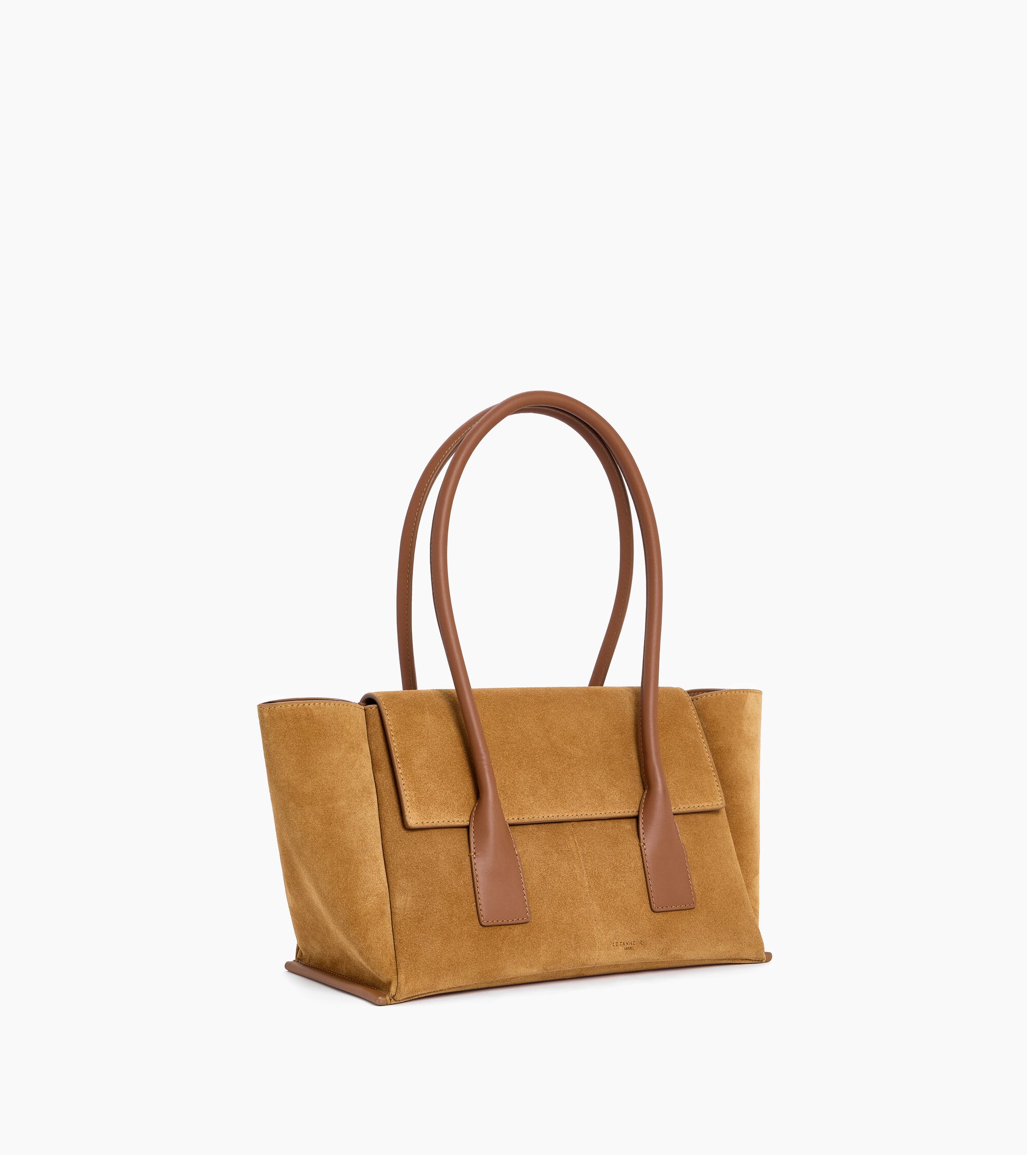 Sac cabas moyen modèle à rabat Elena en refente de velours