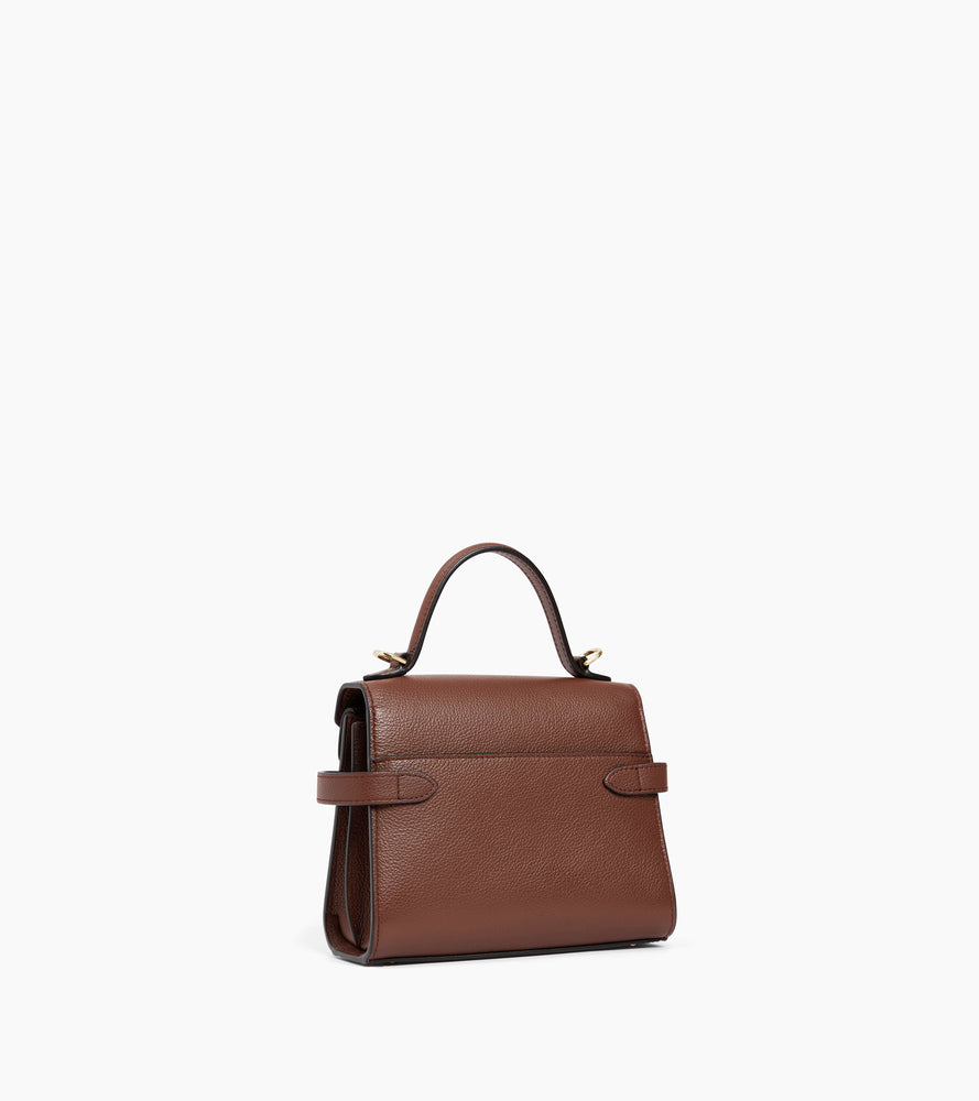 Bolso de mano pequeño Emilie de piel texturizada con doble solapa
