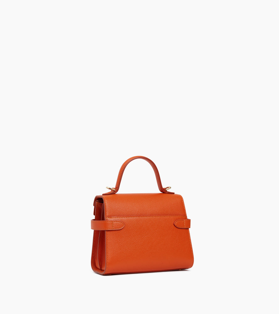 Bolso de mano pequeño Emilie de piel texturizada con doble solapa