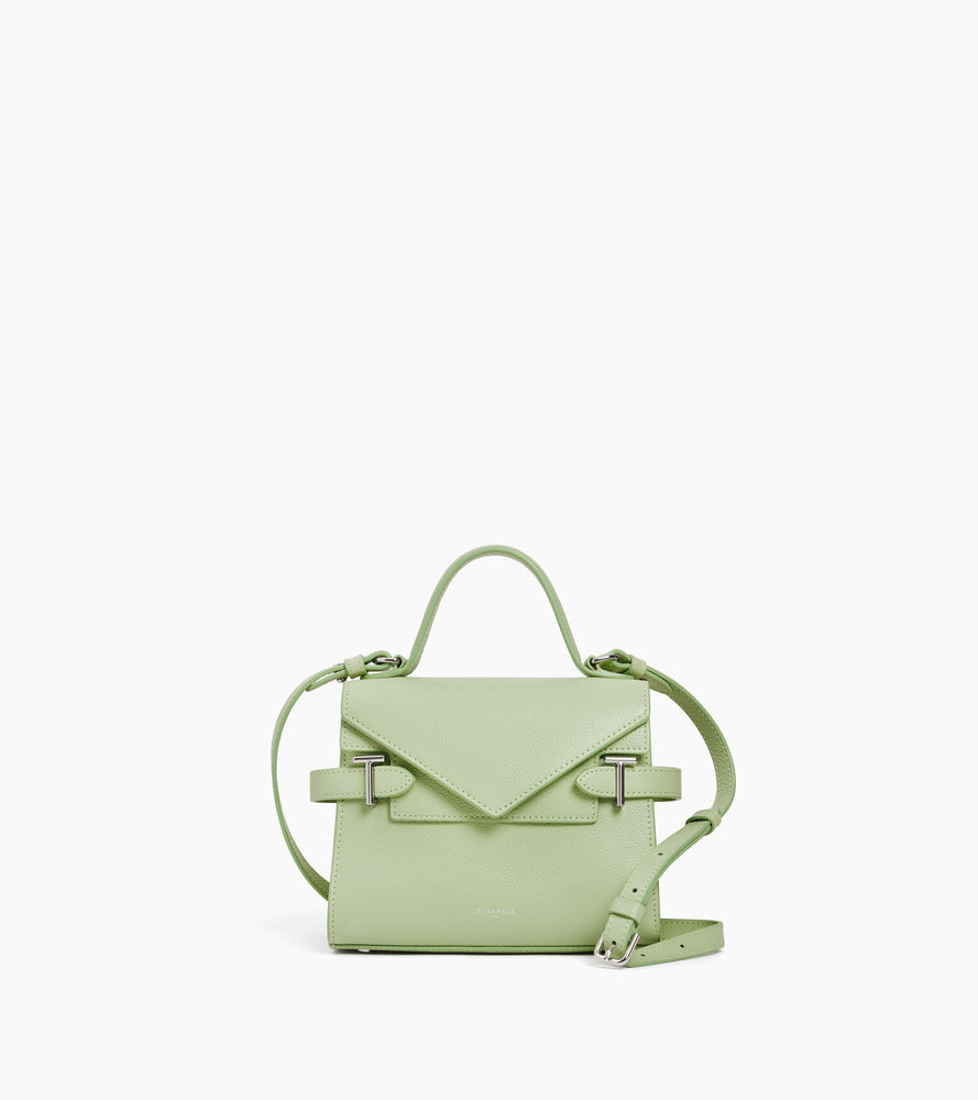 Bolso de mano pequeño Emilie de piel texturizada con doble solapa