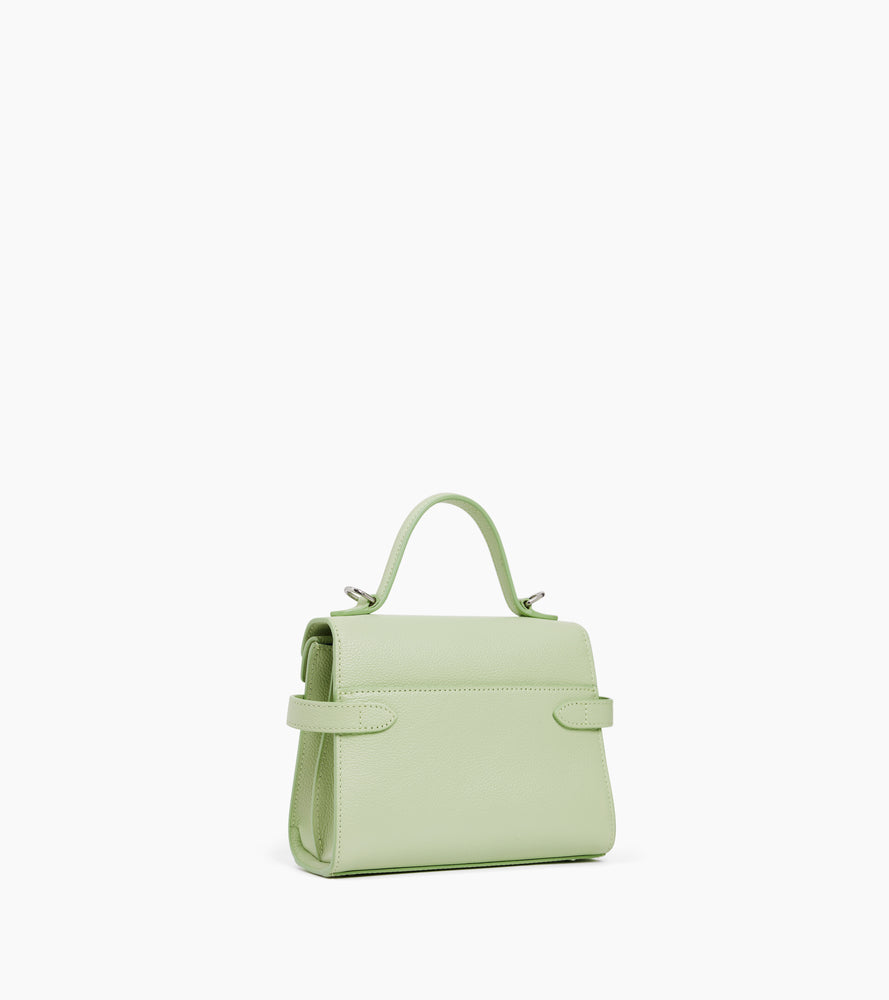 Bolso de mano pequeño Emilie de piel texturizada con doble solapa
