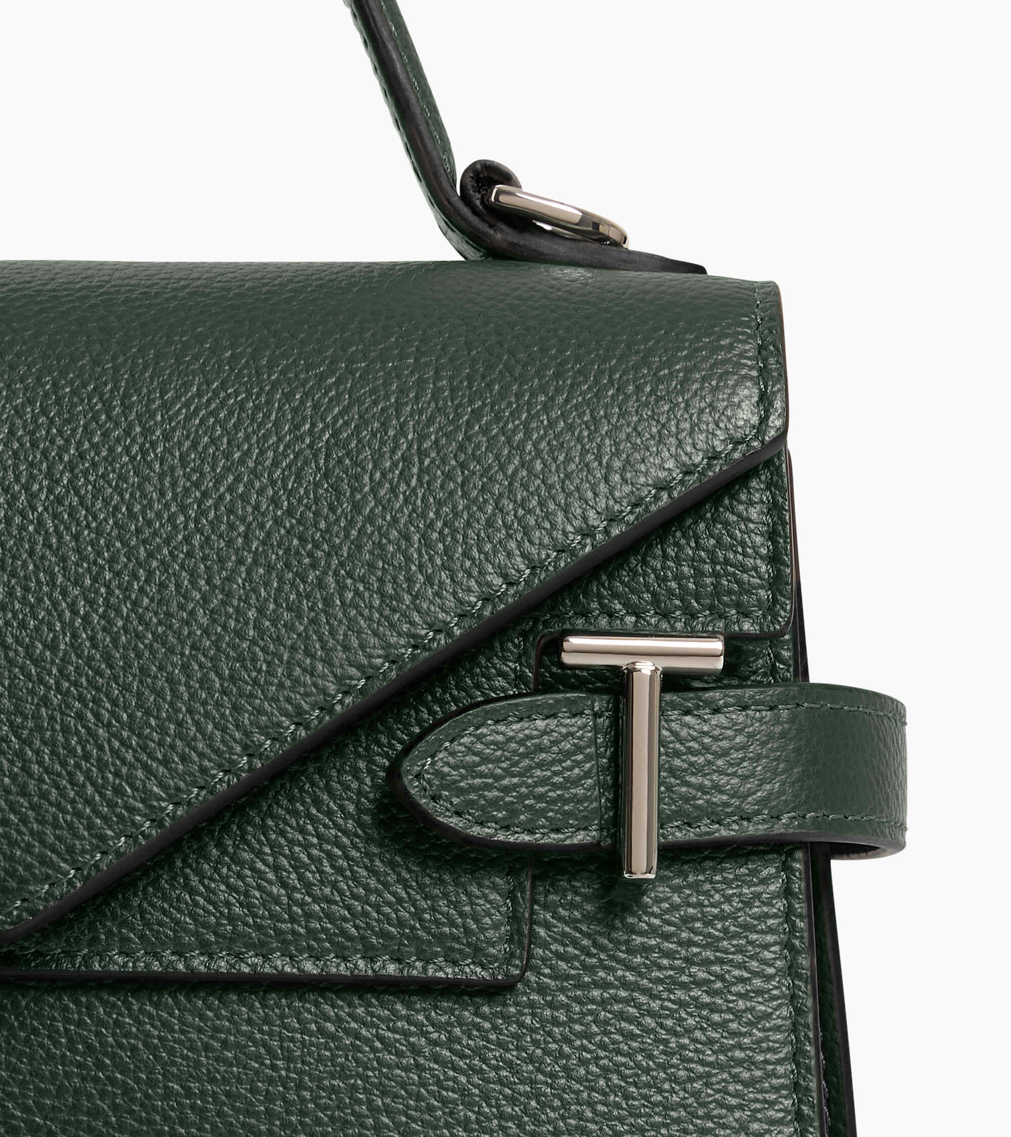 Kleine Handtasche Emilie aus genarbtem Leder mit Doppelklappe