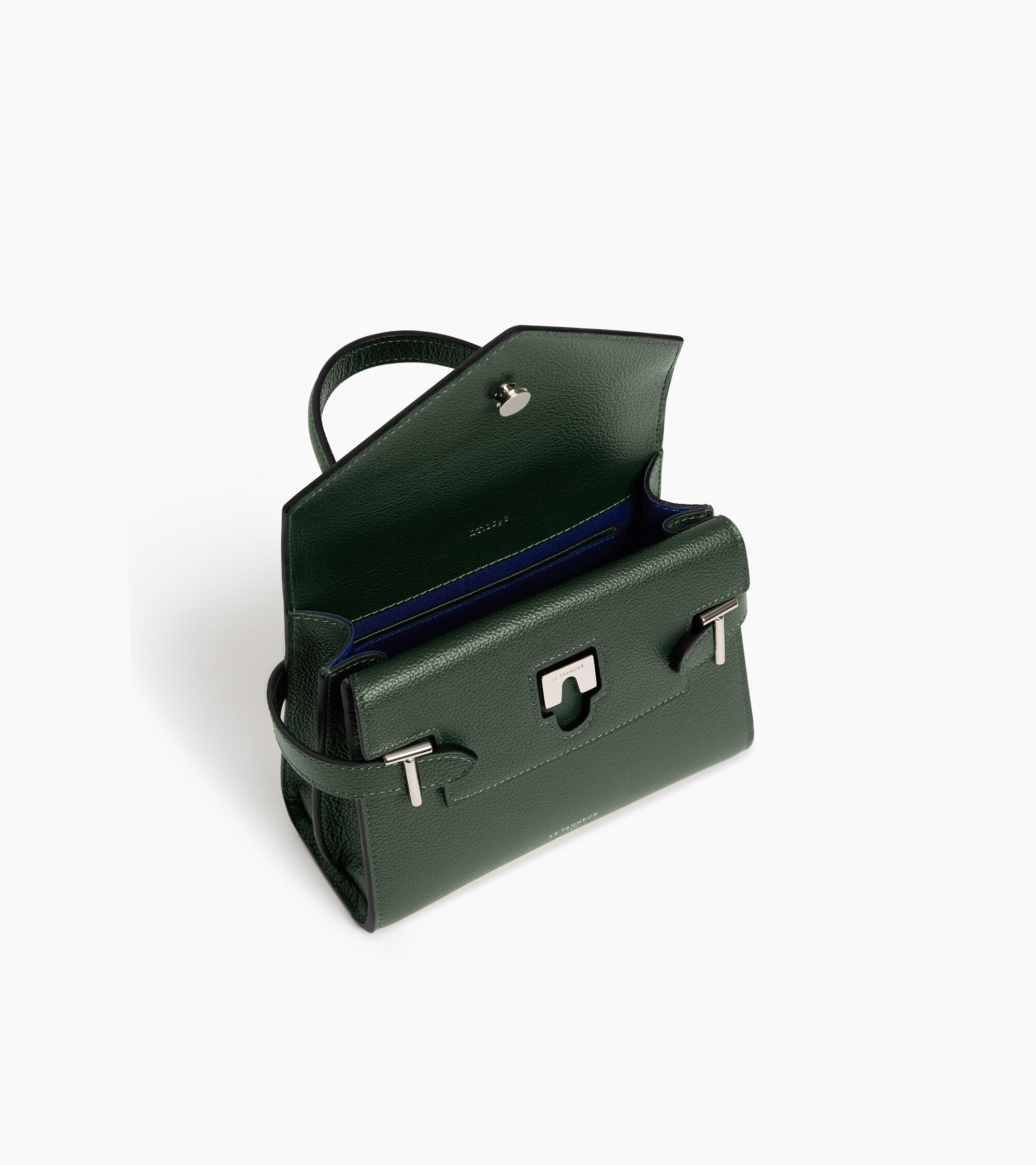 Kleine Handtasche Emilie aus genarbtem Leder mit Doppelklappe