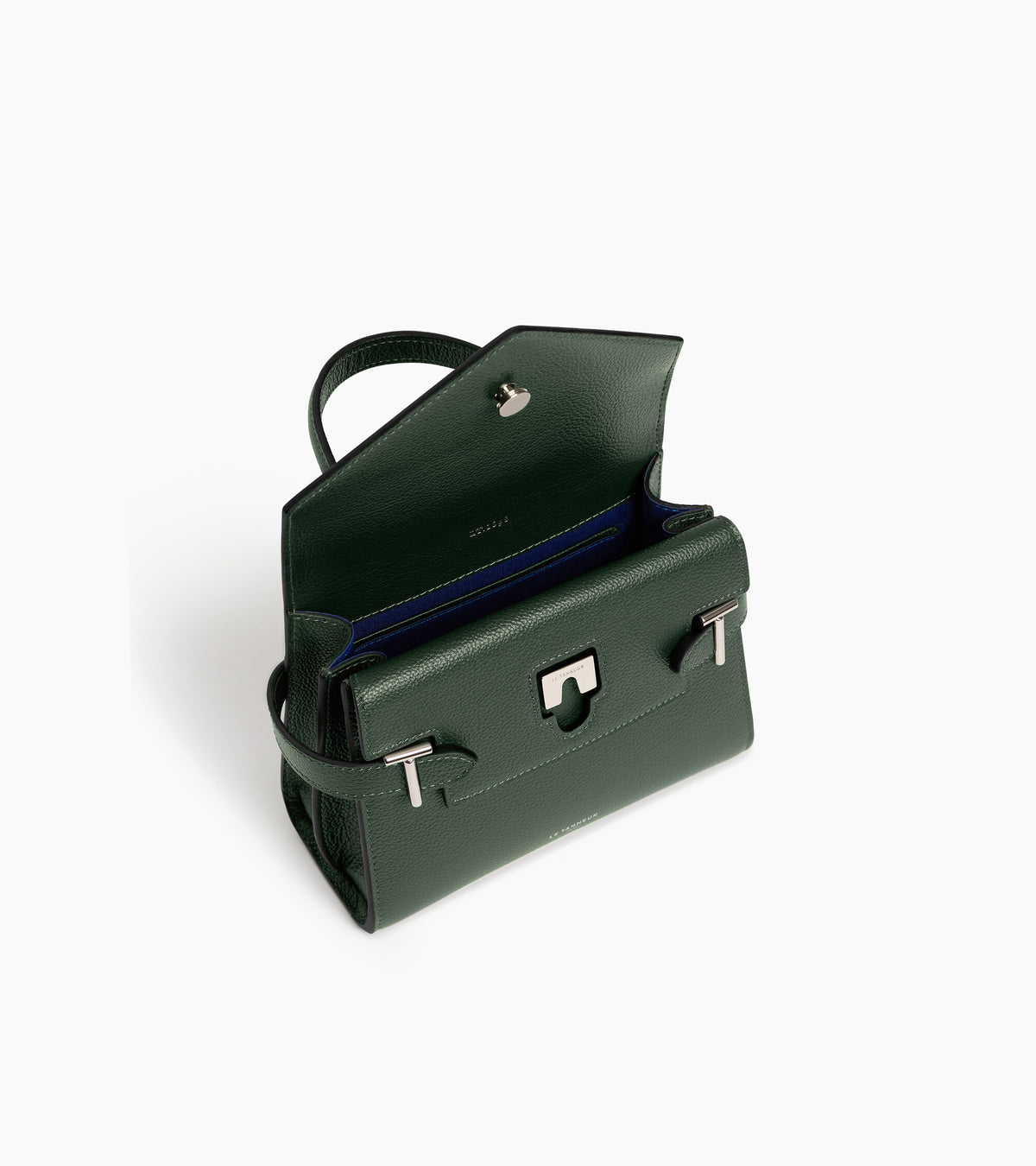Kleine Handtasche Emilie aus genarbtem Leder mit Doppelklappe