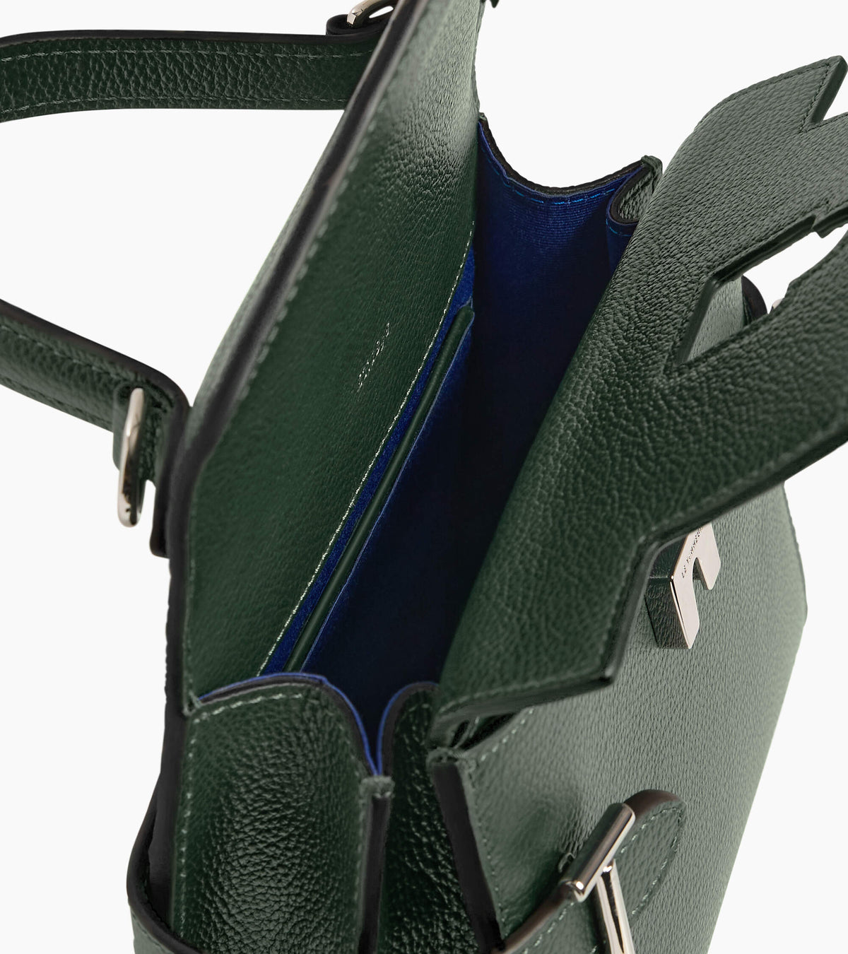 Kleine Handtasche Emilie aus genarbtem Leder mit Doppelklappe