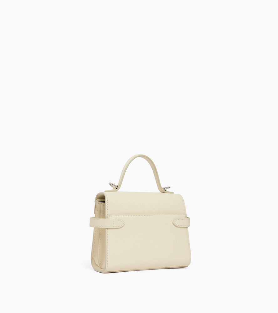 Bolso de mano pequeño Emilie de piel texturizada con doble solapa
