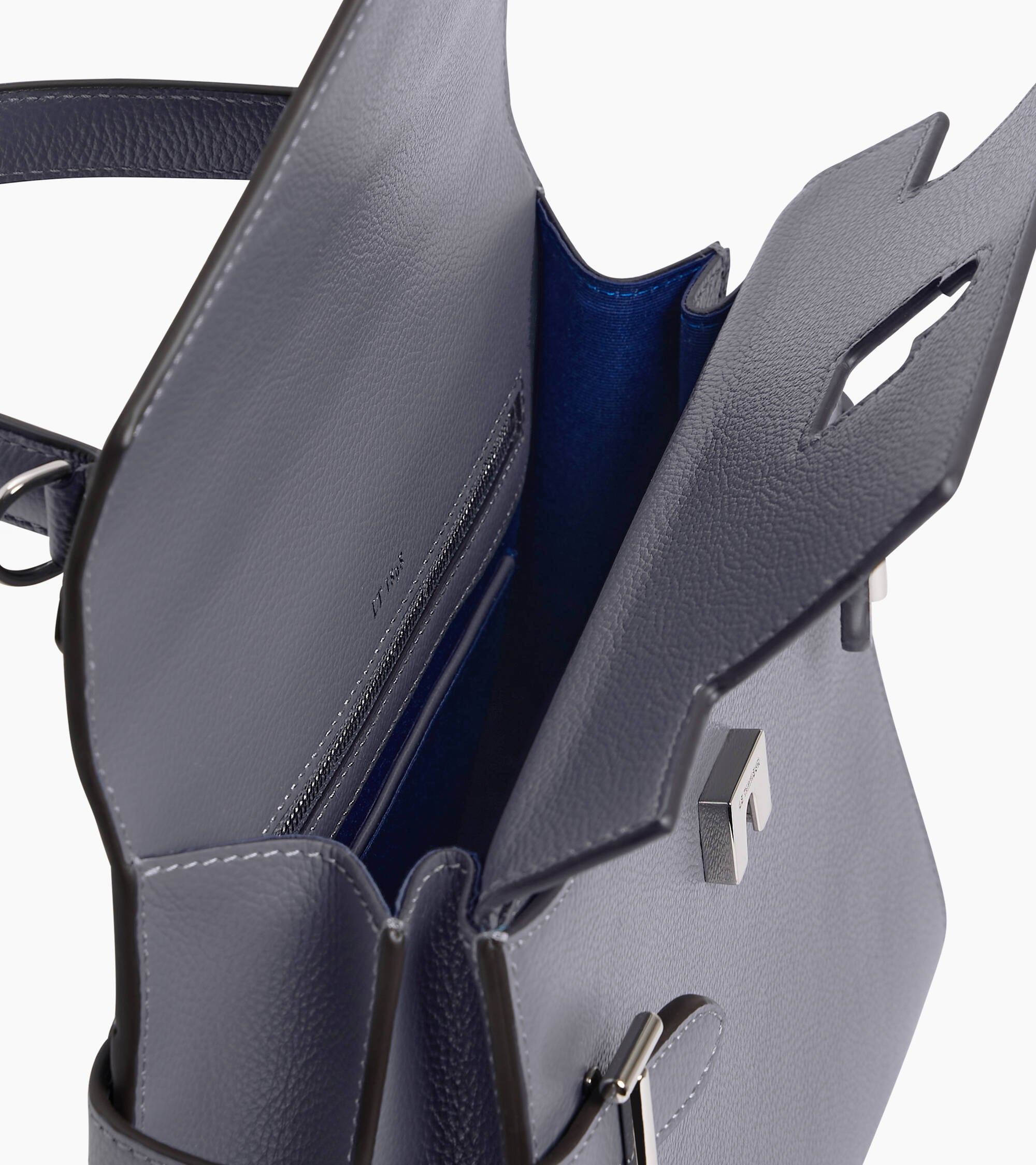Bolso de mano mediano Emilie de piel texturizada con doble solapa