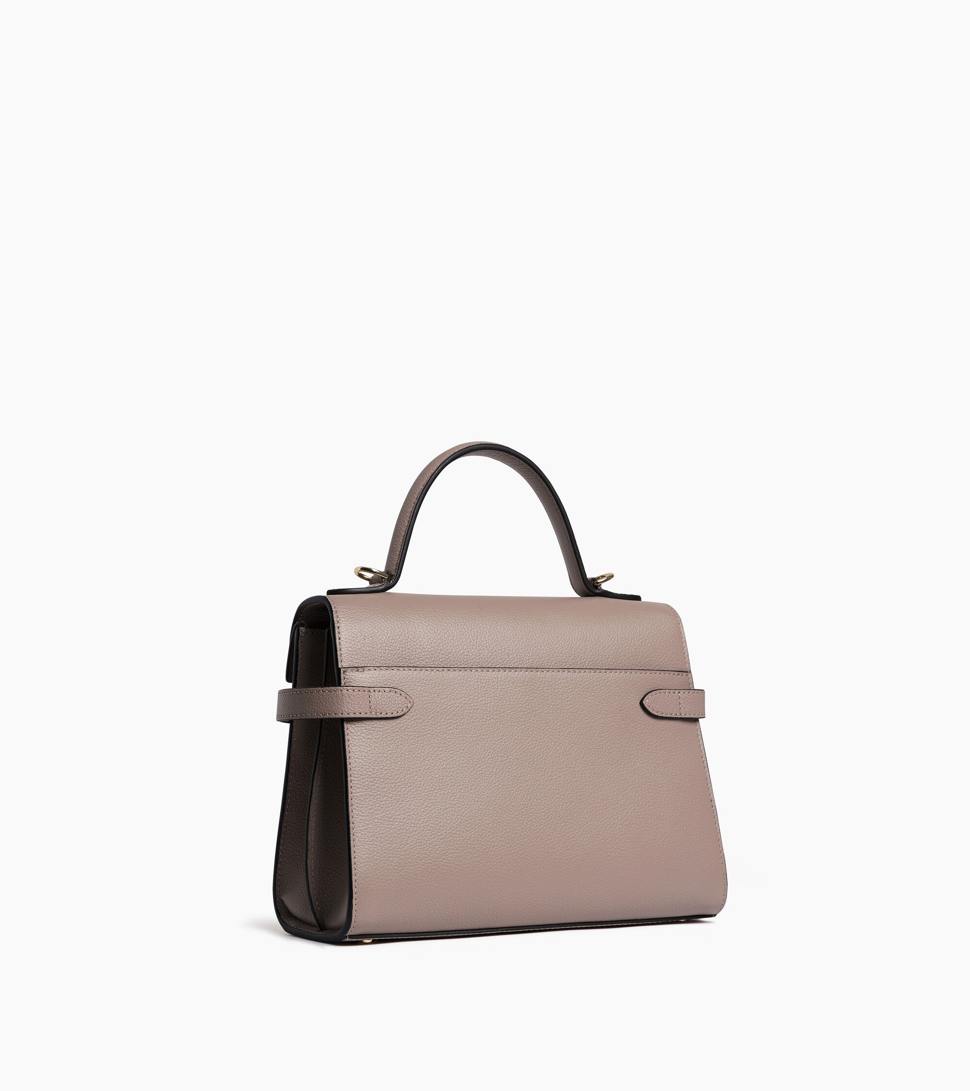 Bolso de mano mediano Emilie de piel texturizada con doble solapa