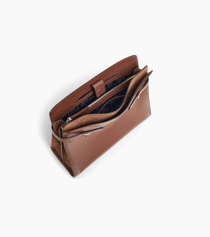 Sac porté épaule modèle maxi Emie en cuir lisse et nubuck