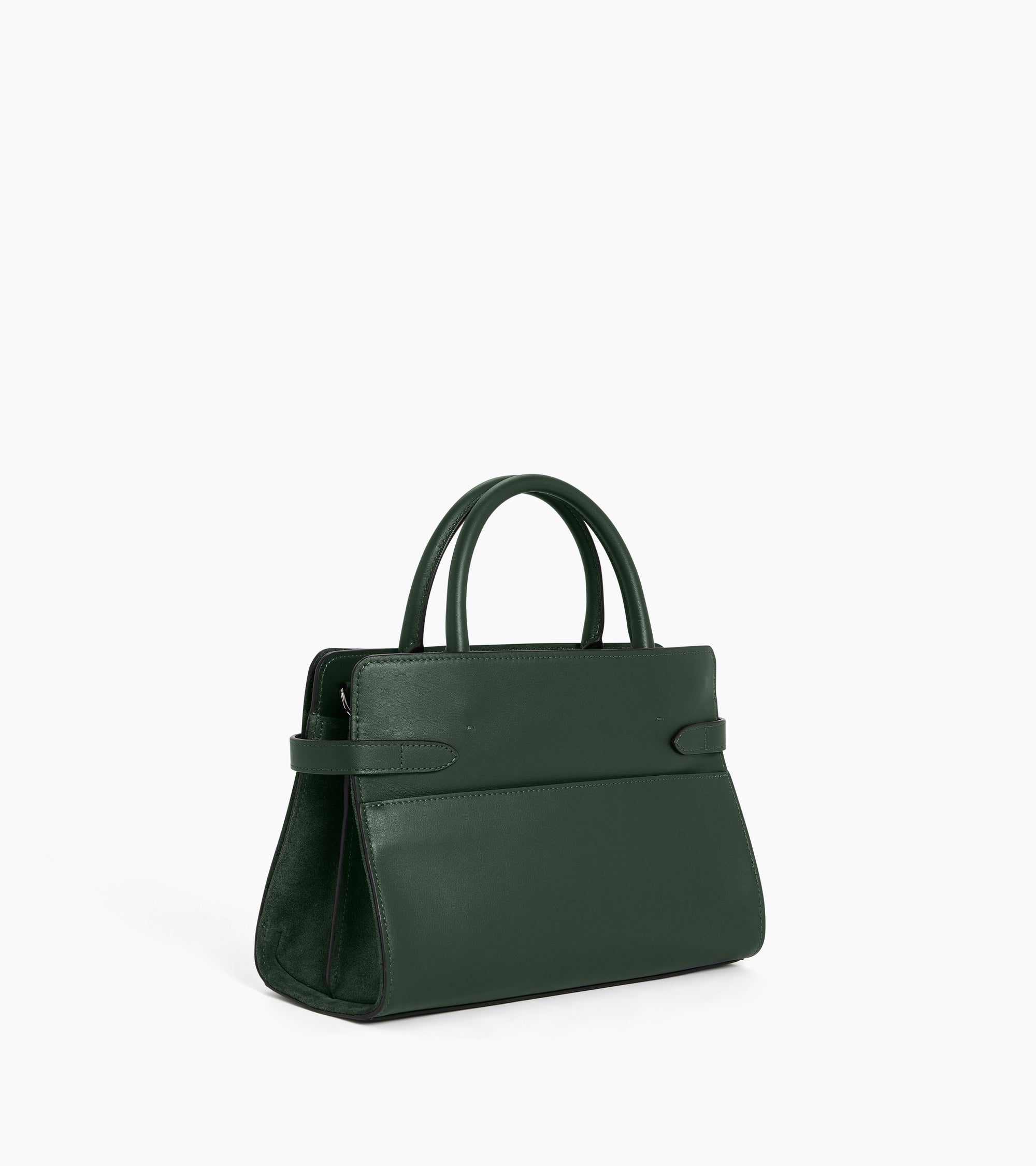 Sac à main moyen modèle Emie en cuir lisse et refente de velours