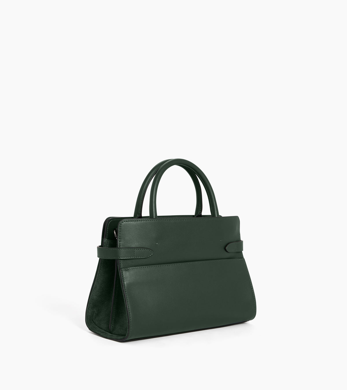 Sac à main moyen modèle Emie en cuir lisse et refente de velours