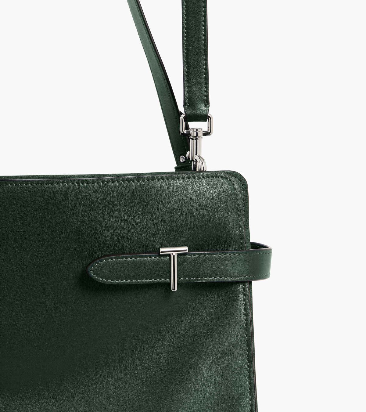 Sac porté épaule grand modèle Emie en cuir lisse et refente de velours