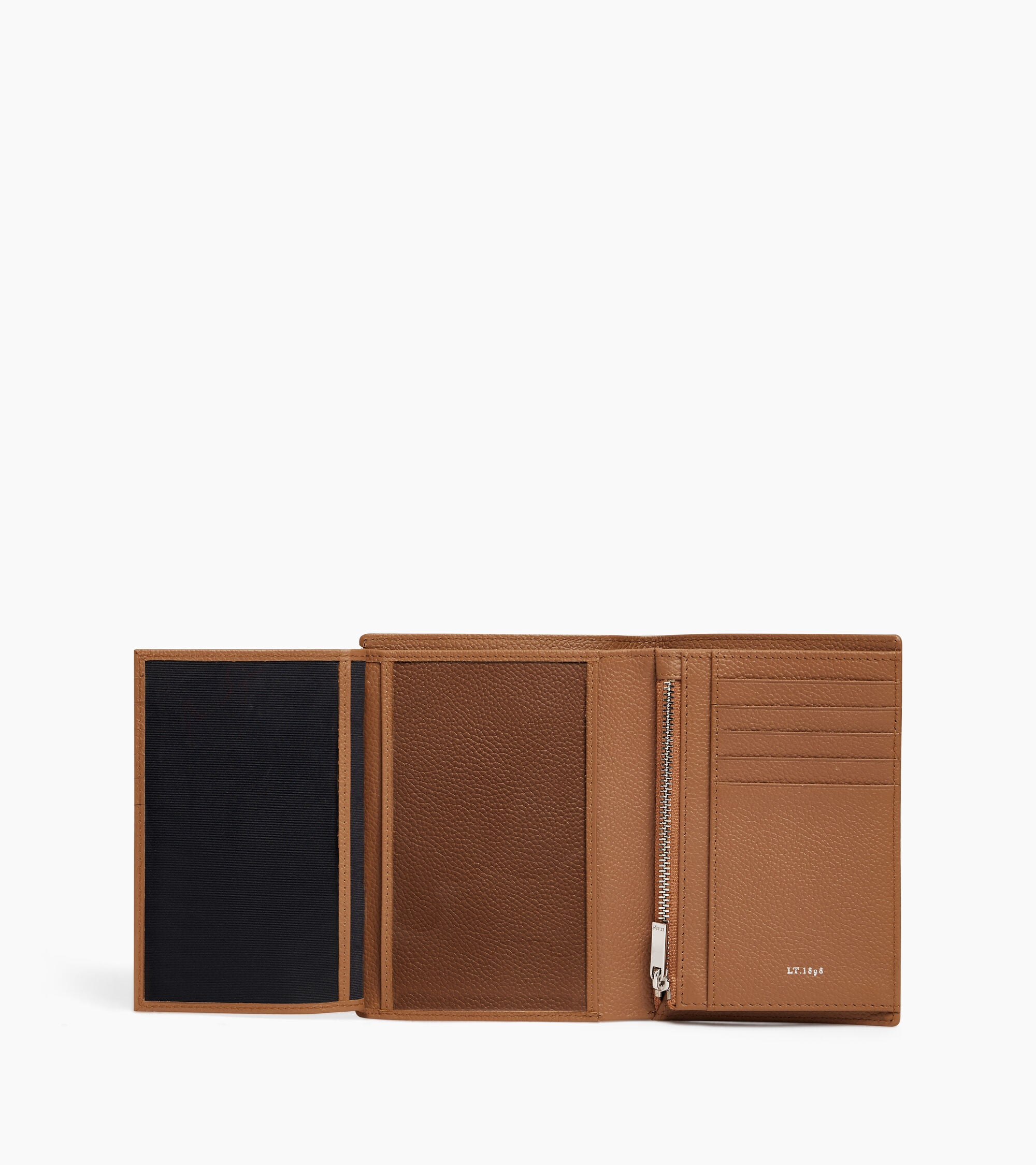 Lucien グレインレザー ファスナー付き ミディアム 縦型 二つ折り財布