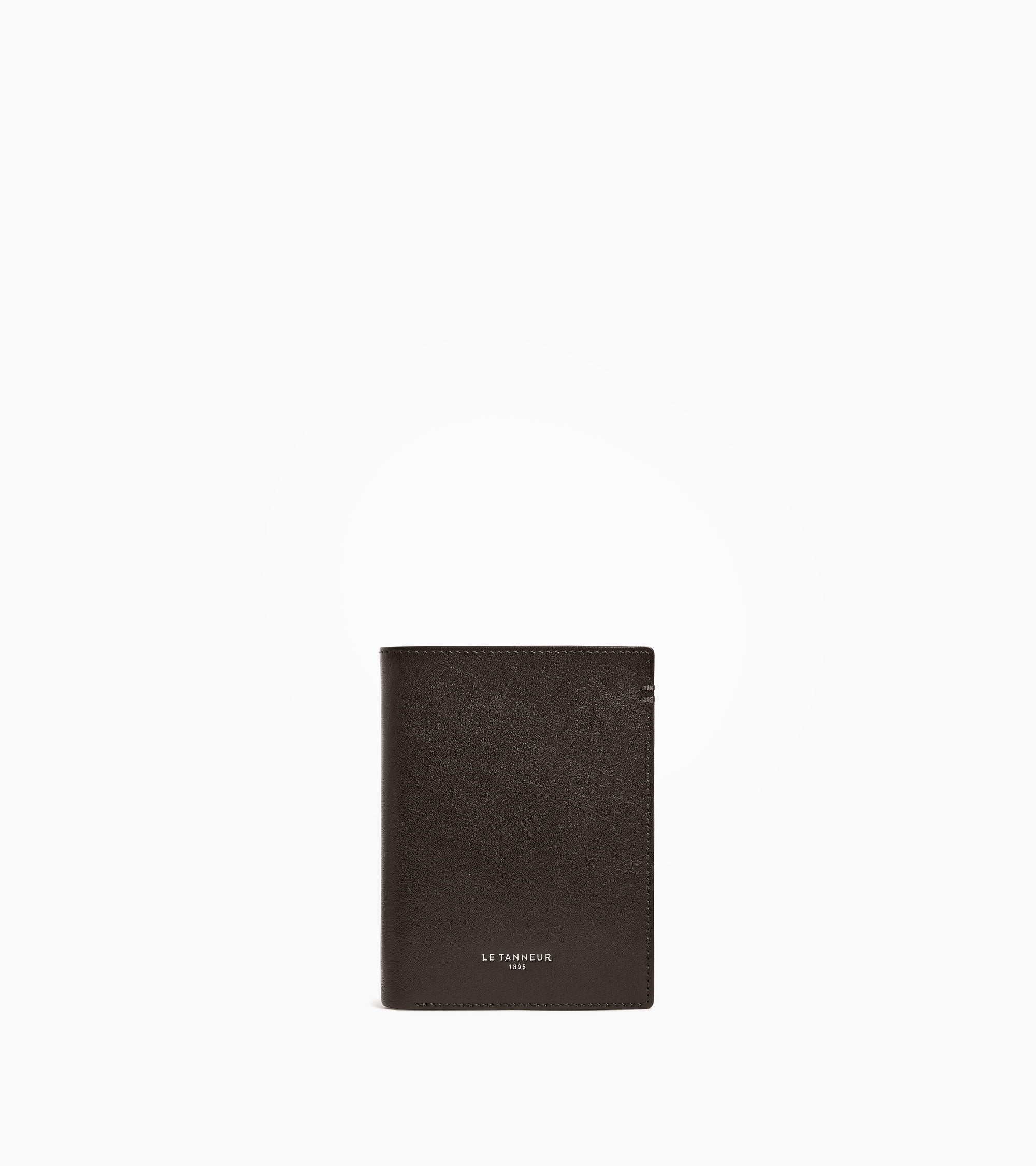 Lucien vertical zipped wallet in oiled leather