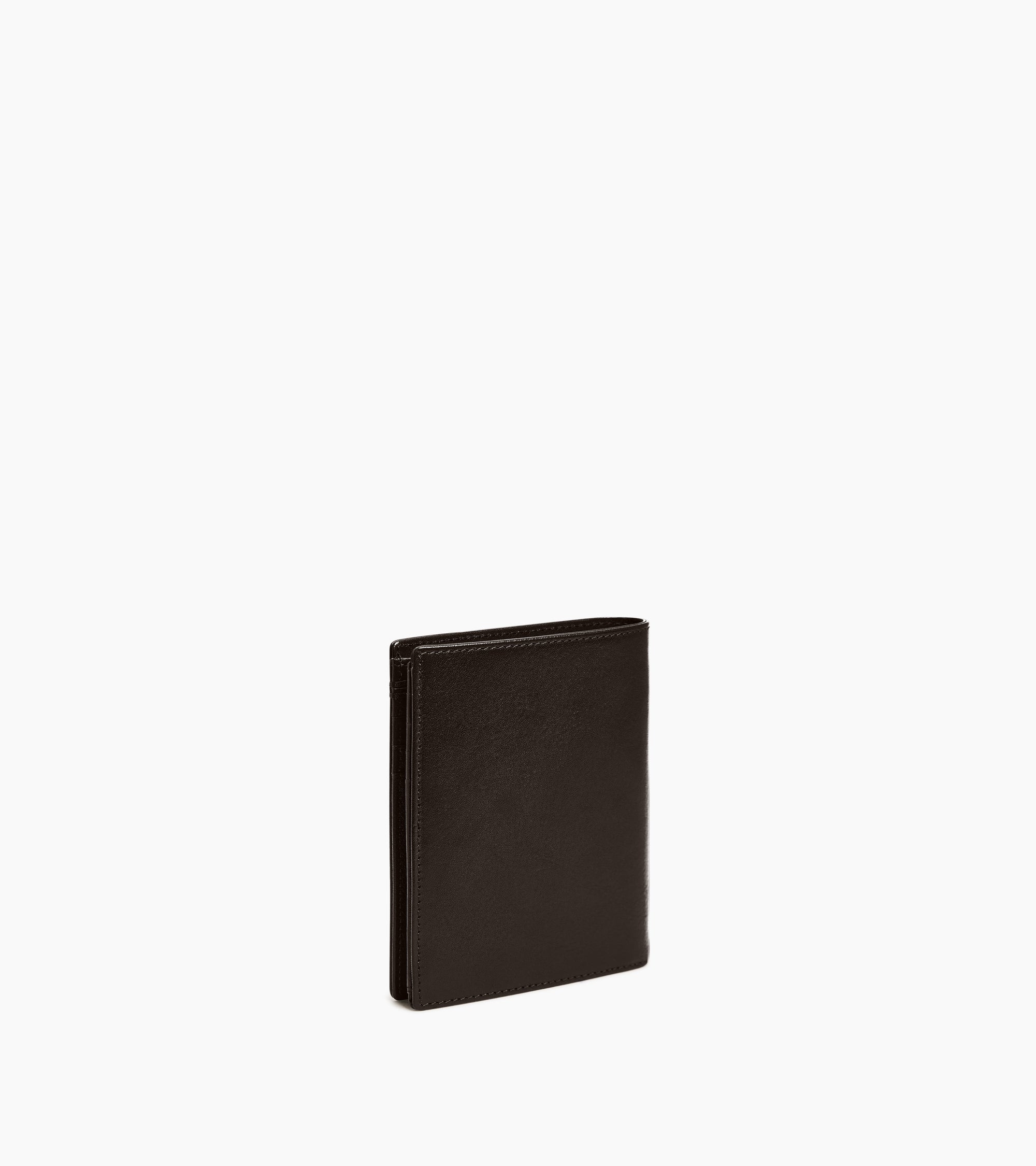 Lucien vertical zipped wallet in oiled leather