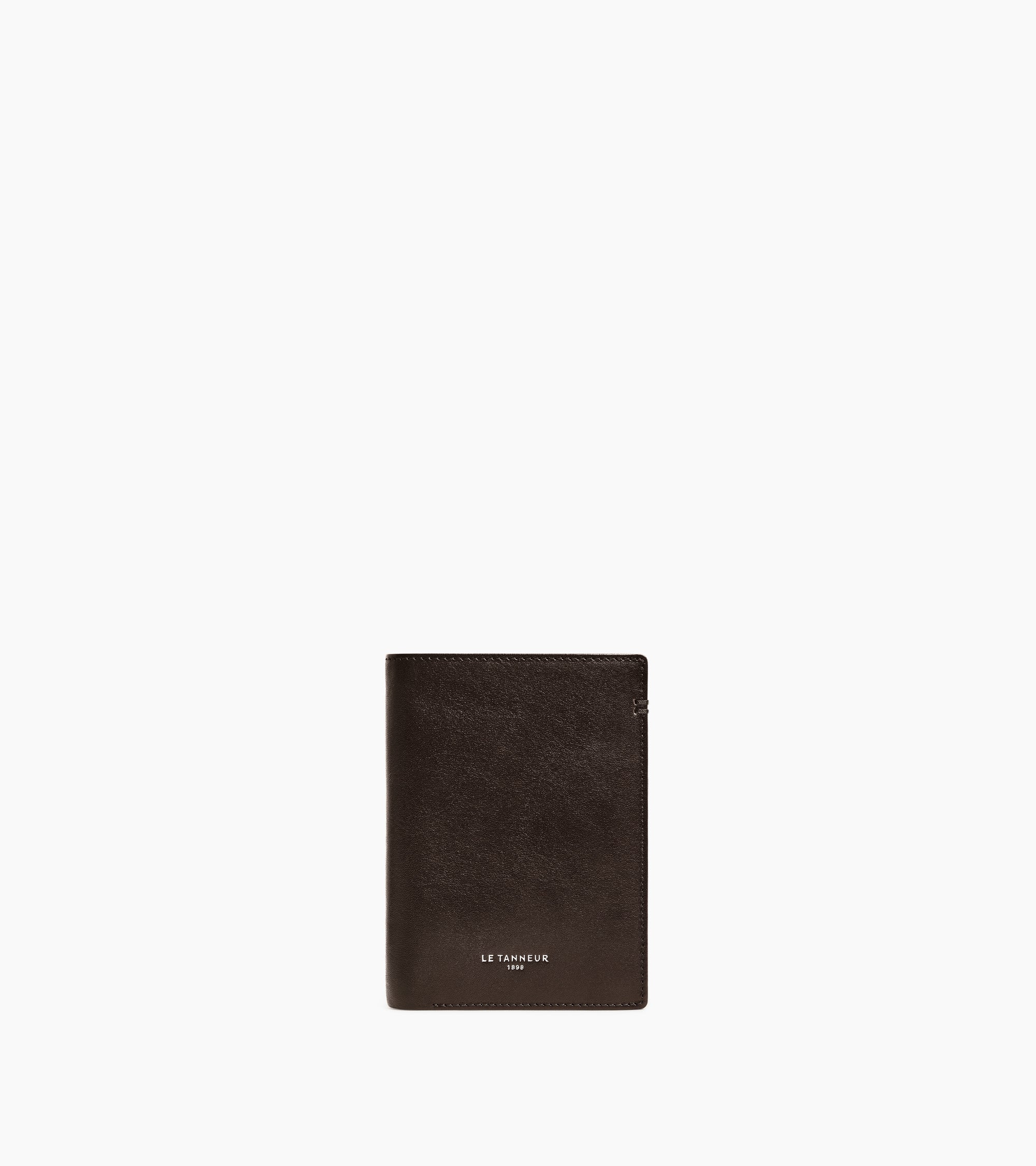 Lucien medium vertical two-fold zipped wallet in oiled leather