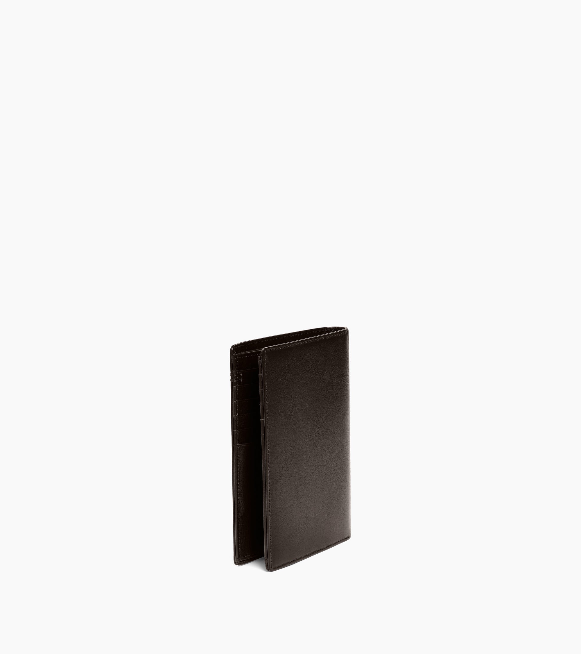 Lucien large vertical two-fold zipped wallet in oiled leather