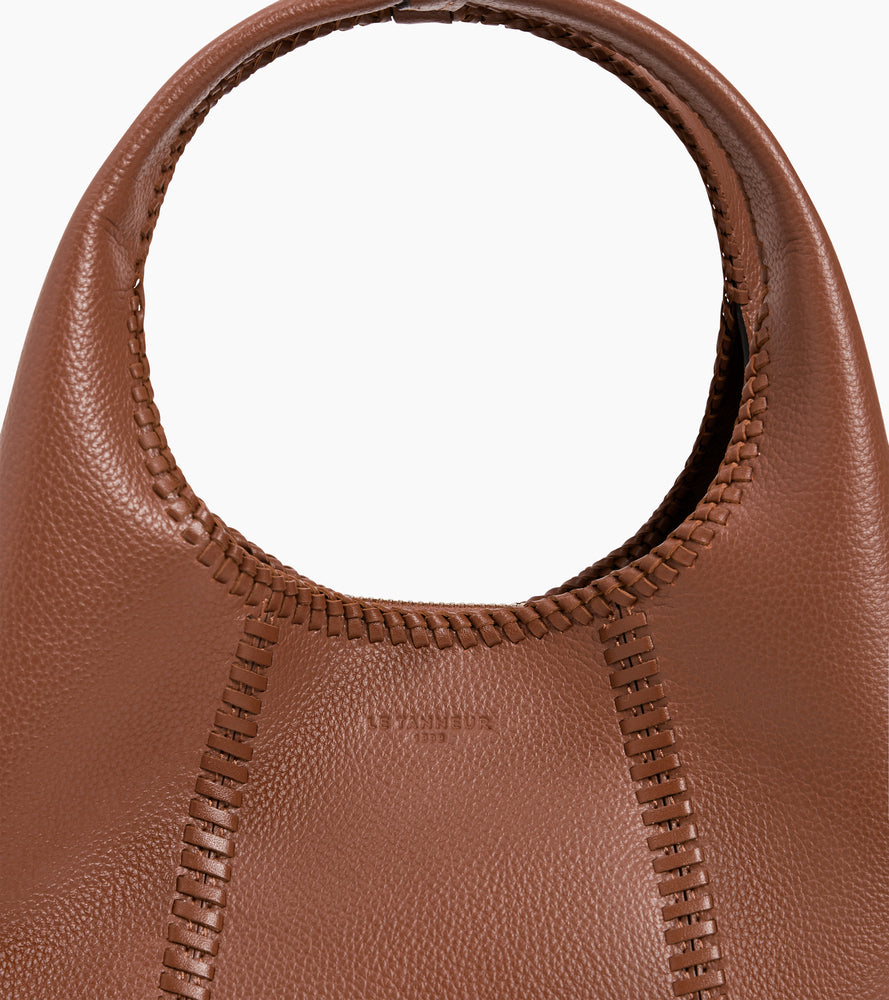 Juliette トップステッチ入り グレインレザー スモール ハンドバッグ