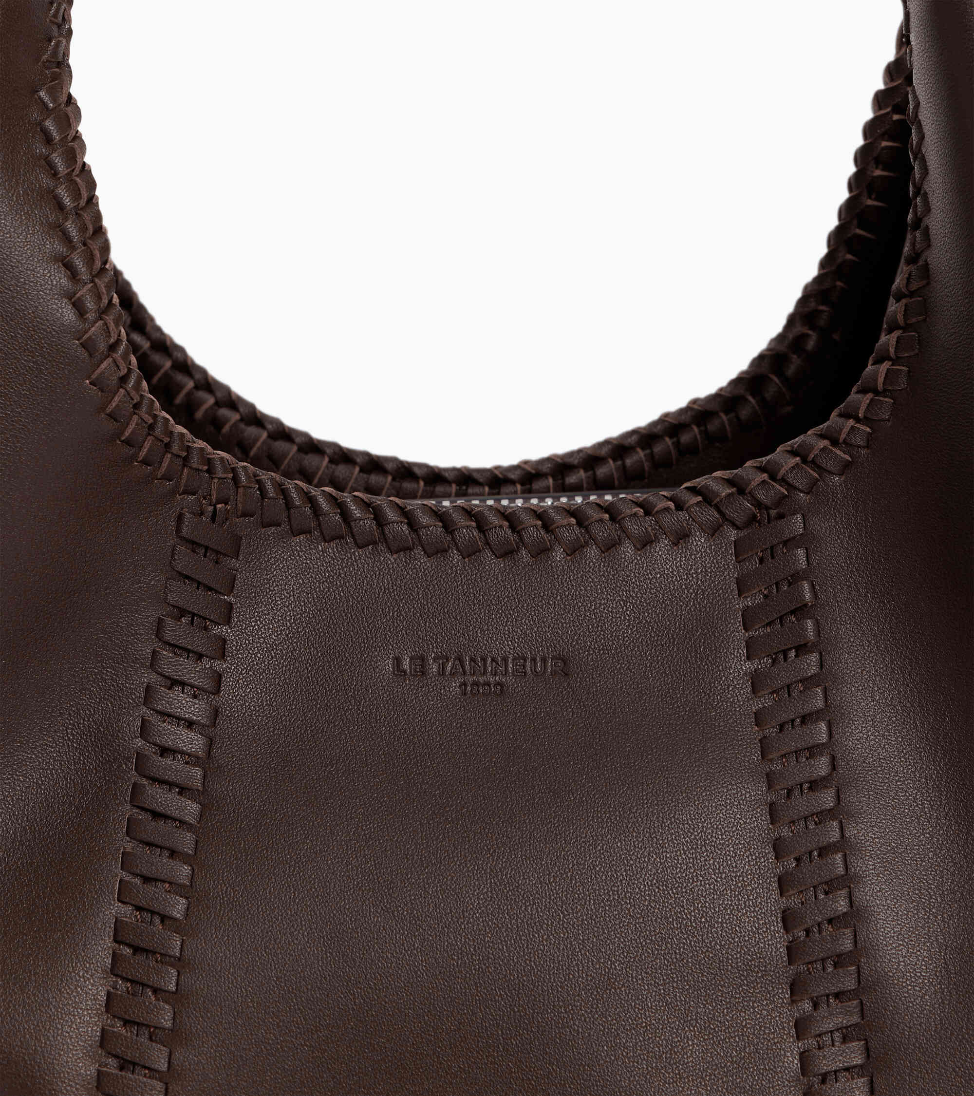 Bolso de mano pequeño Juliette de piel lisa con pespuntes