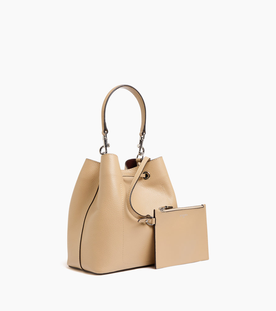 Sac seau Louise en cuir grainé
