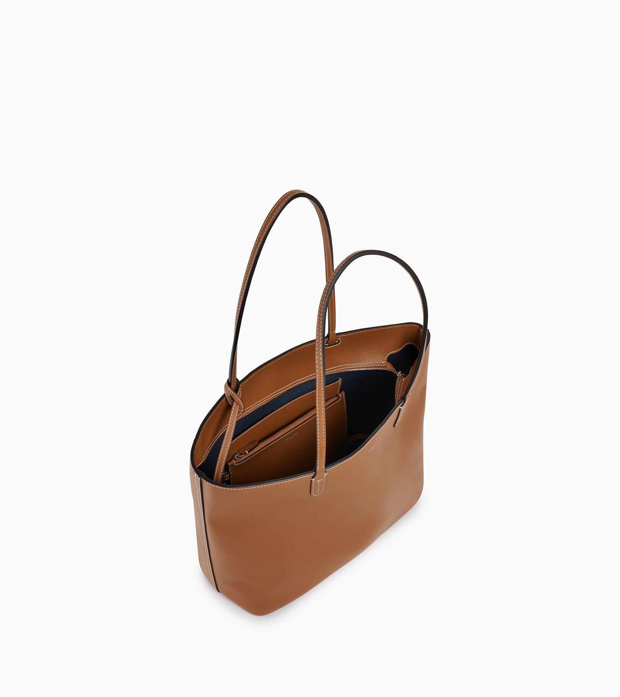 Grand sac cabas Louise en cuir grainé