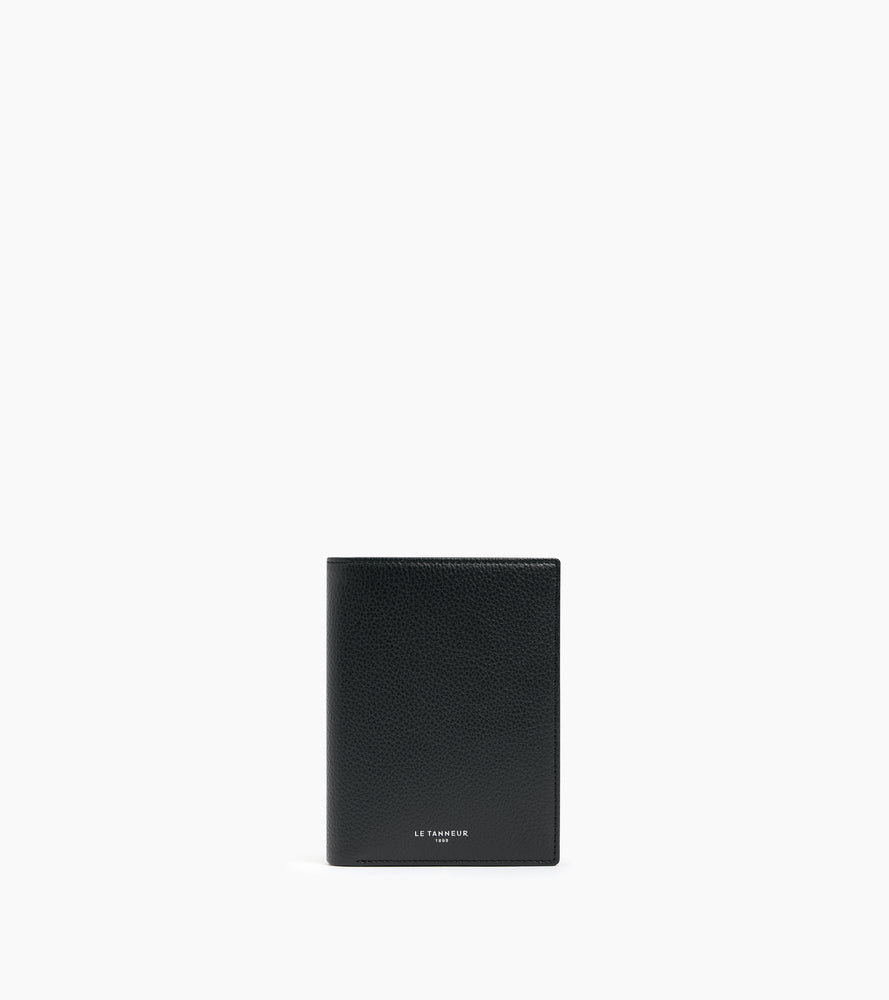 Emile zipped vertical wallet in grained leather