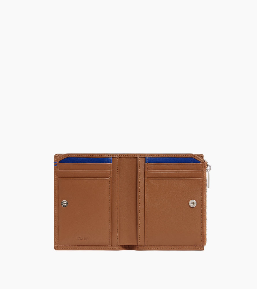 Cartera vertical mediana con cremallera Martin de cuero liso