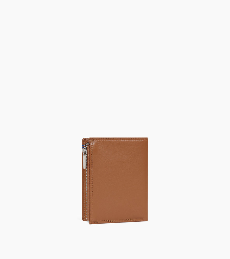 Cartera vertical mediana con cremallera Martin de cuero liso