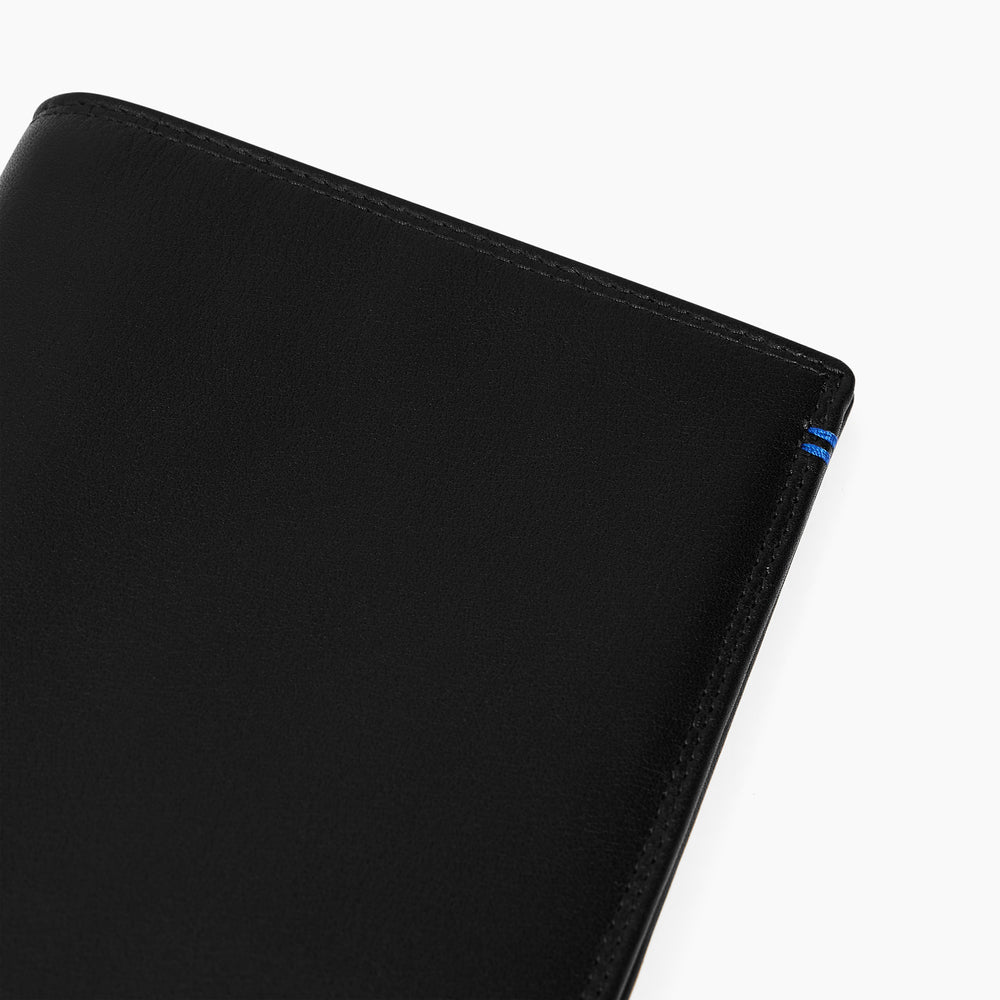 Cartera vertical grande con cremallera Martin de cuero liso