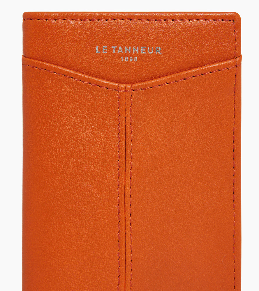 Tarjetero vertical Charlotte de cuero liso