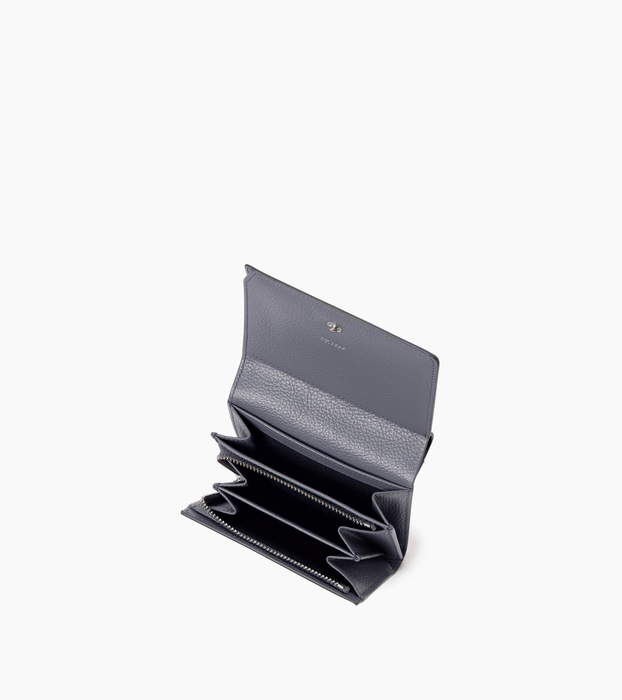 Louison small wallet with flap in grained leather