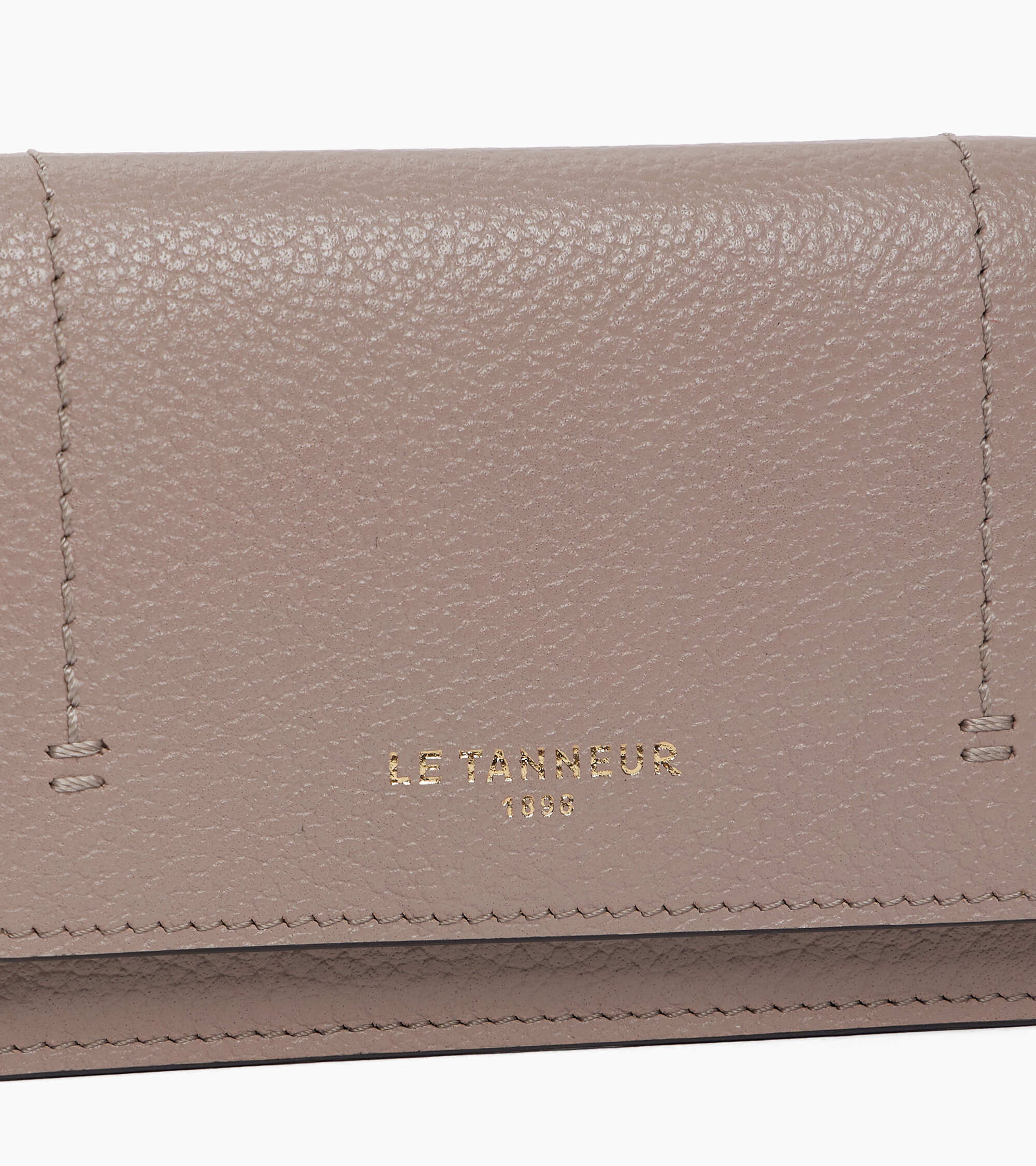 Louison small card holder with flap in grained leather