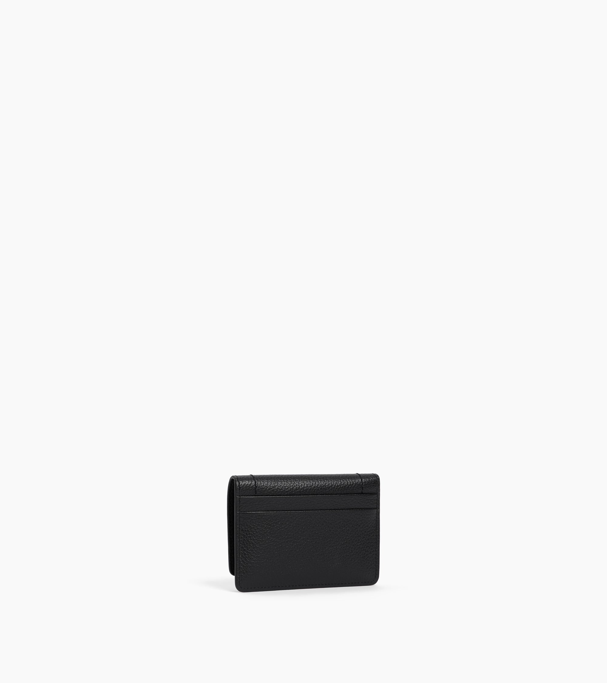 Louison small card holder with flap in grained leather