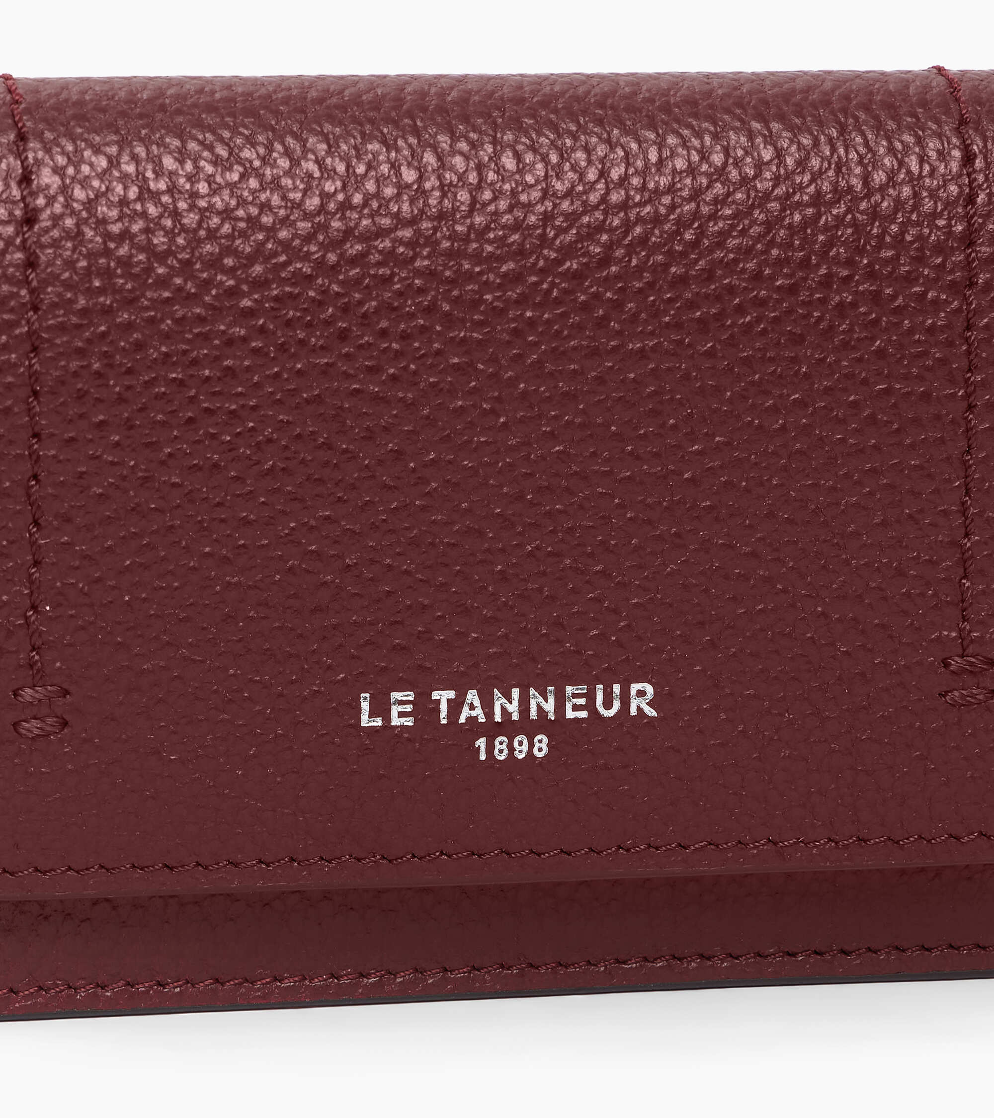 Louison small card holder with flap in grained leather