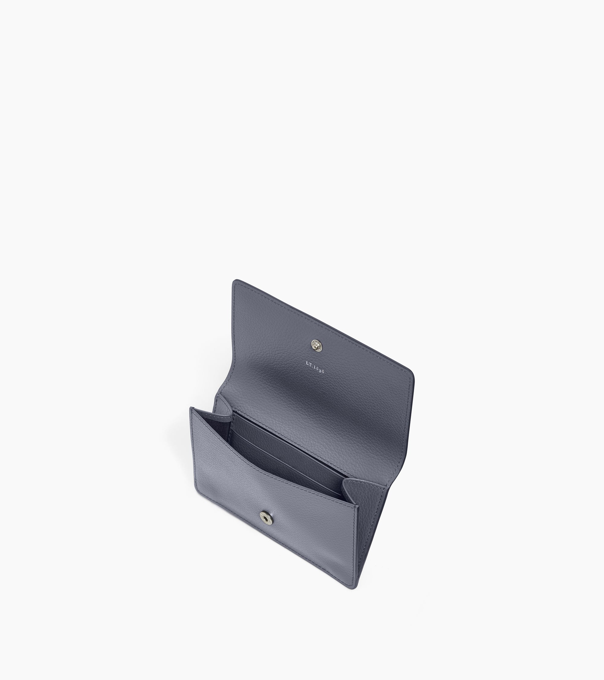 Louison medium card holder with flap in grained leather