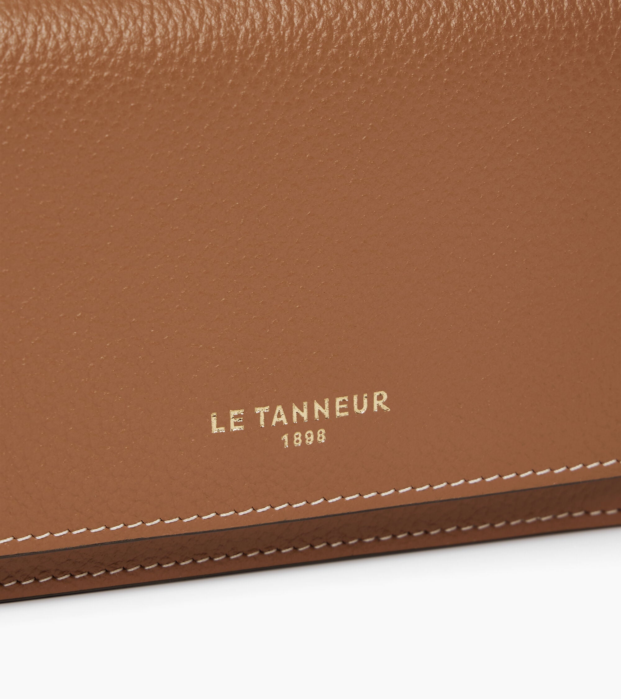 Louison medium card holder with flap in grained leather