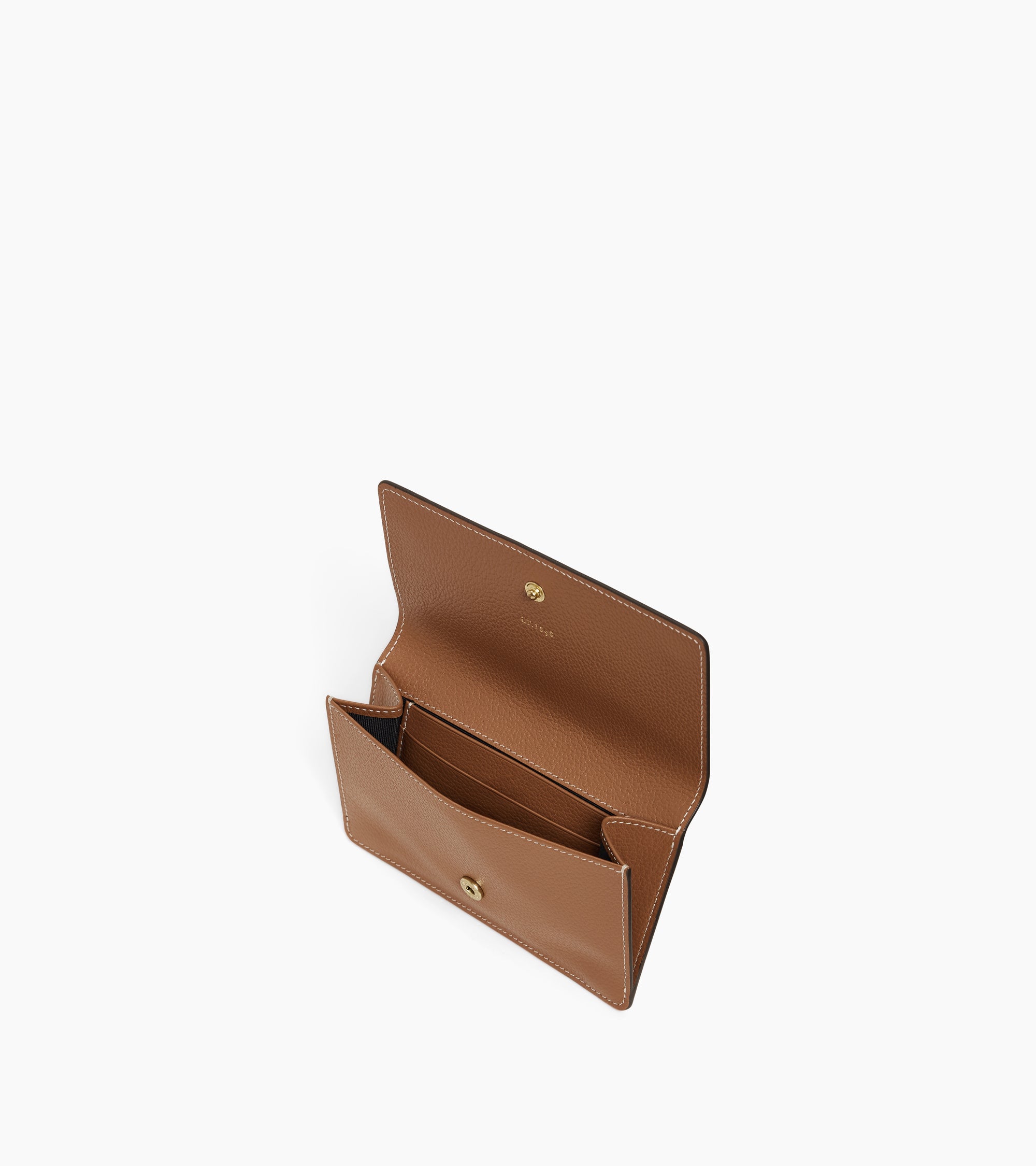 Louison medium card holder with flap in grained leather