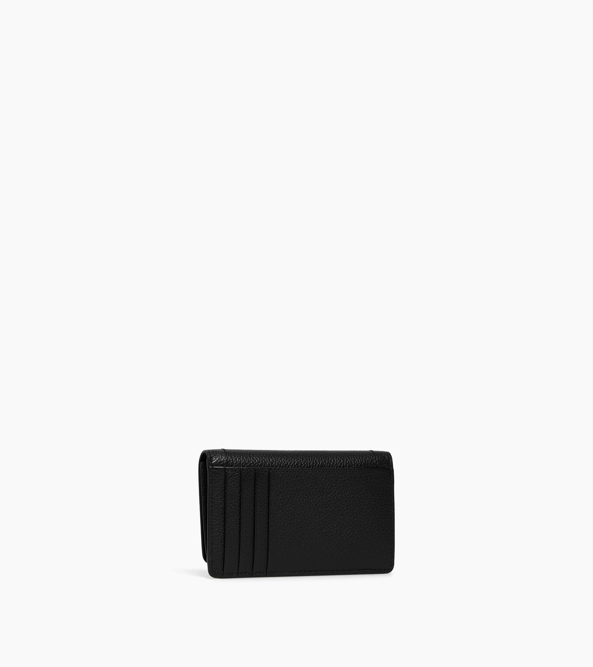Louison medium card holder with flap in grained leather